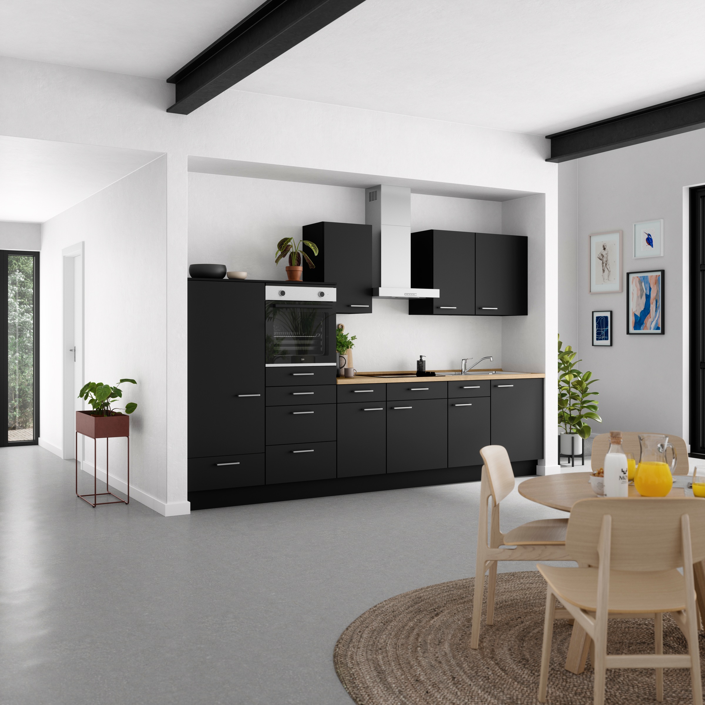 nobilia® Küchenzeile »"Touch I"«, vormontiert, Ausrichtung wählbar, Breite 330 cm, wahlw. mit E-Geräten