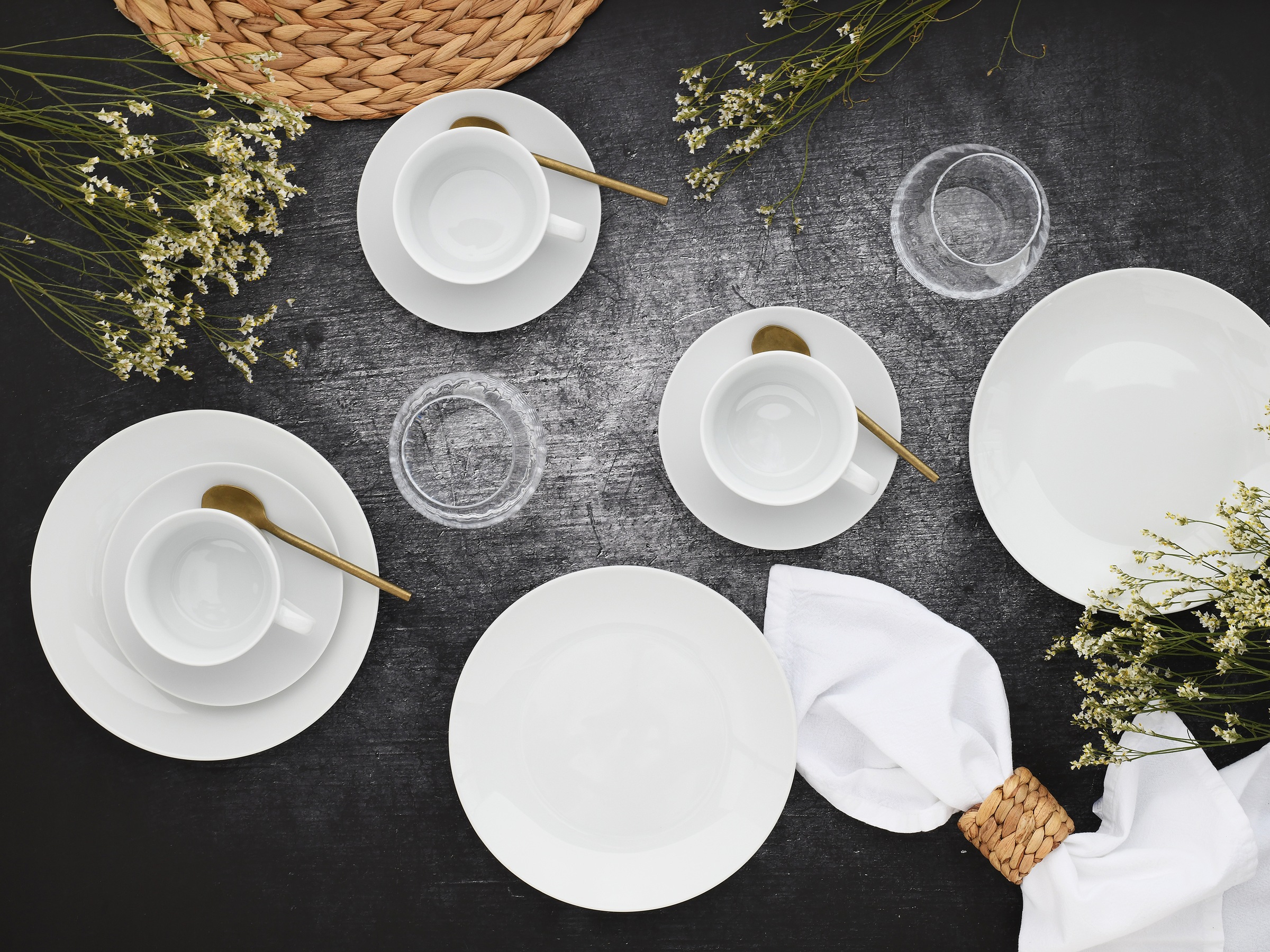 CreaTable Kombiservice "Geschirr-Set Luna" Service, weiß, Großzusammenstell günstig online kaufen