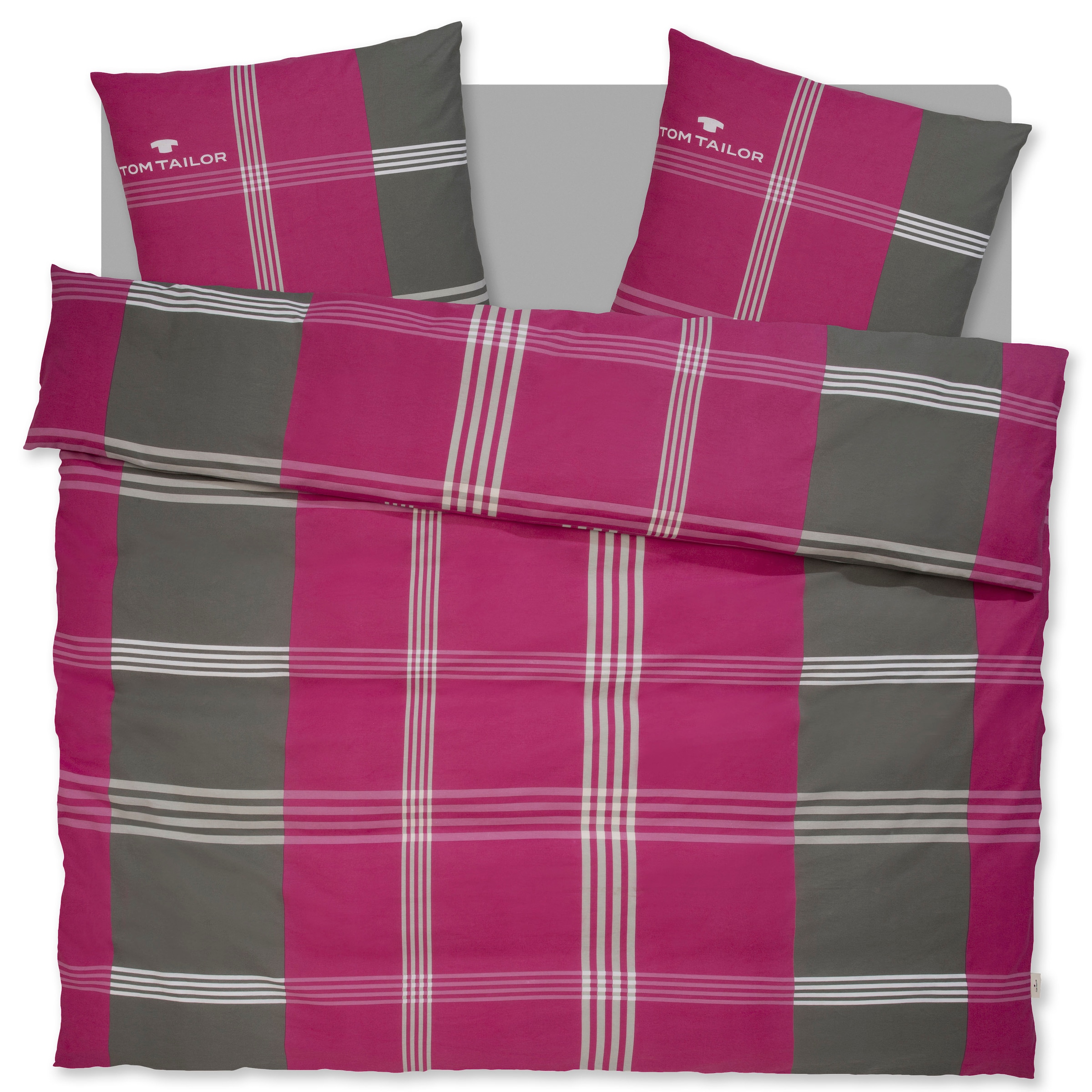 TOM TAILOR HOME Bettwäsche »Ole in Gr. 135x200 oder 155x220 cm«, karierte Bettwäsche aus Baumwolle, mit Reißverschluss