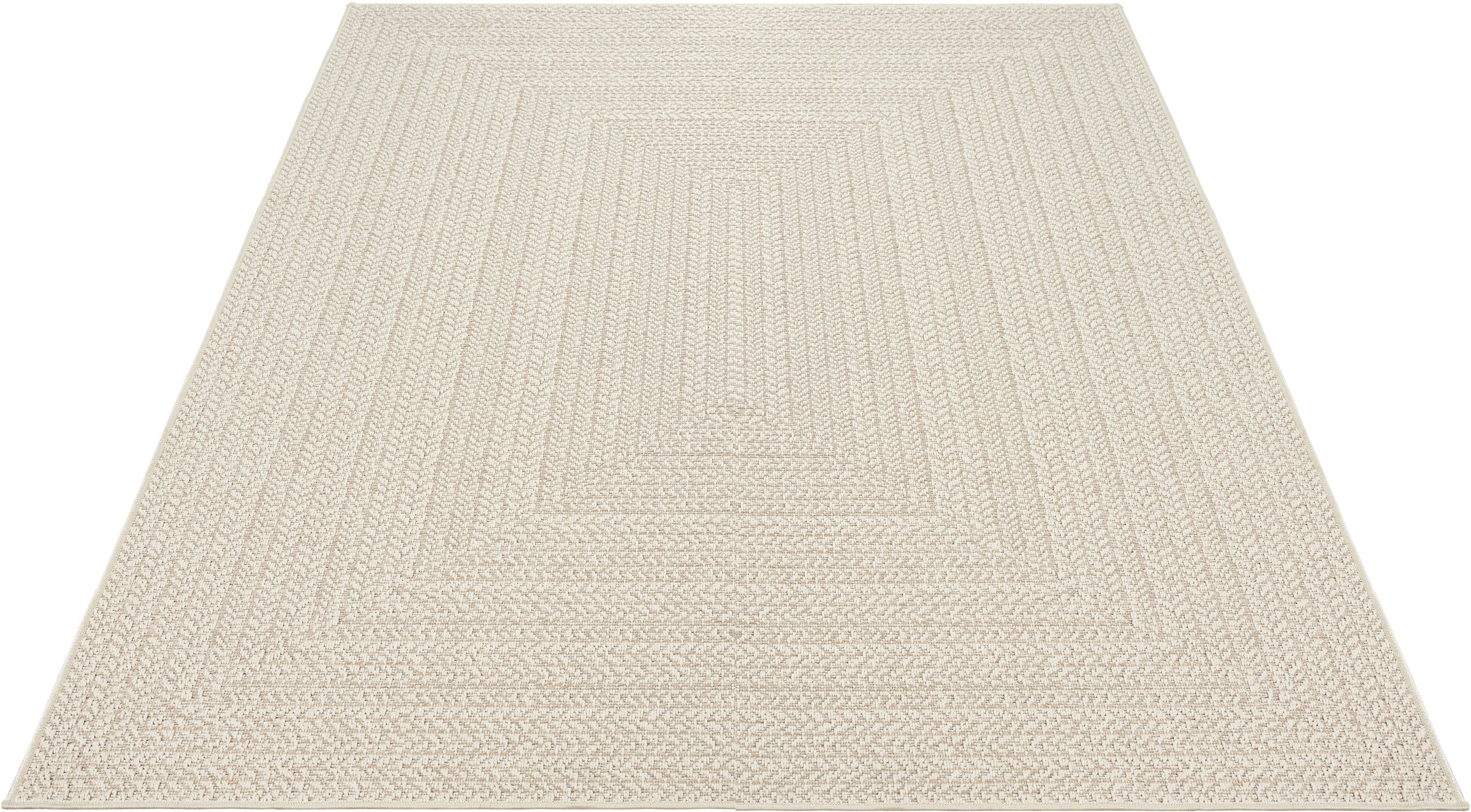 merinos Teppich »Kenzy 1«, rechteckig, 1 mm Höhe, robuster In- und Outdoor Teppich im natürlichen Jute-Look, wetterfest