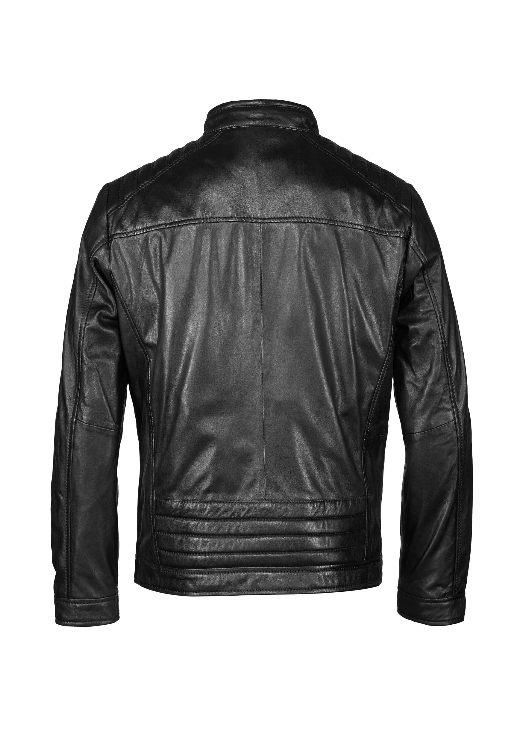 bugatti Lederjacke »BURAFAEL« ohne Kapuze mit Reißverschlusstaschen