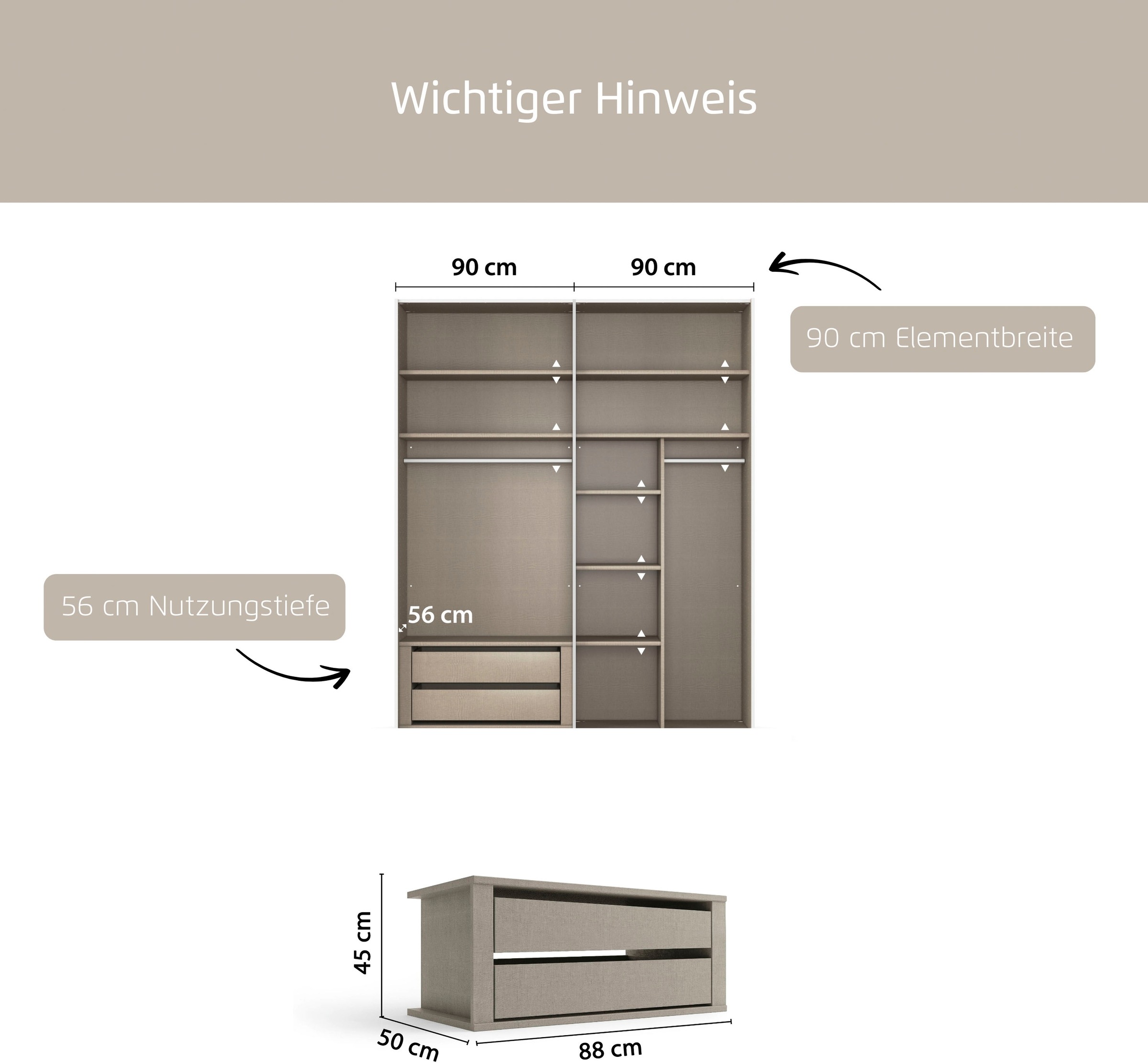 rauch Schubladeneinsatz "Schubladeneinsatz Zubehör Rauch-Kleiderschränke OR günstig online kaufen