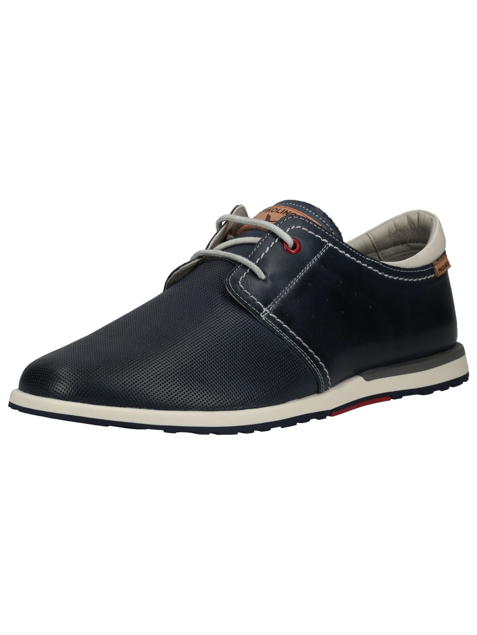 Schnürschuh PIKOLINOS "PIKOLINOS Businessschuhe Leder", Herren, Gr. 46, blau, weiß, Leder, Schuhe Schnürschuh