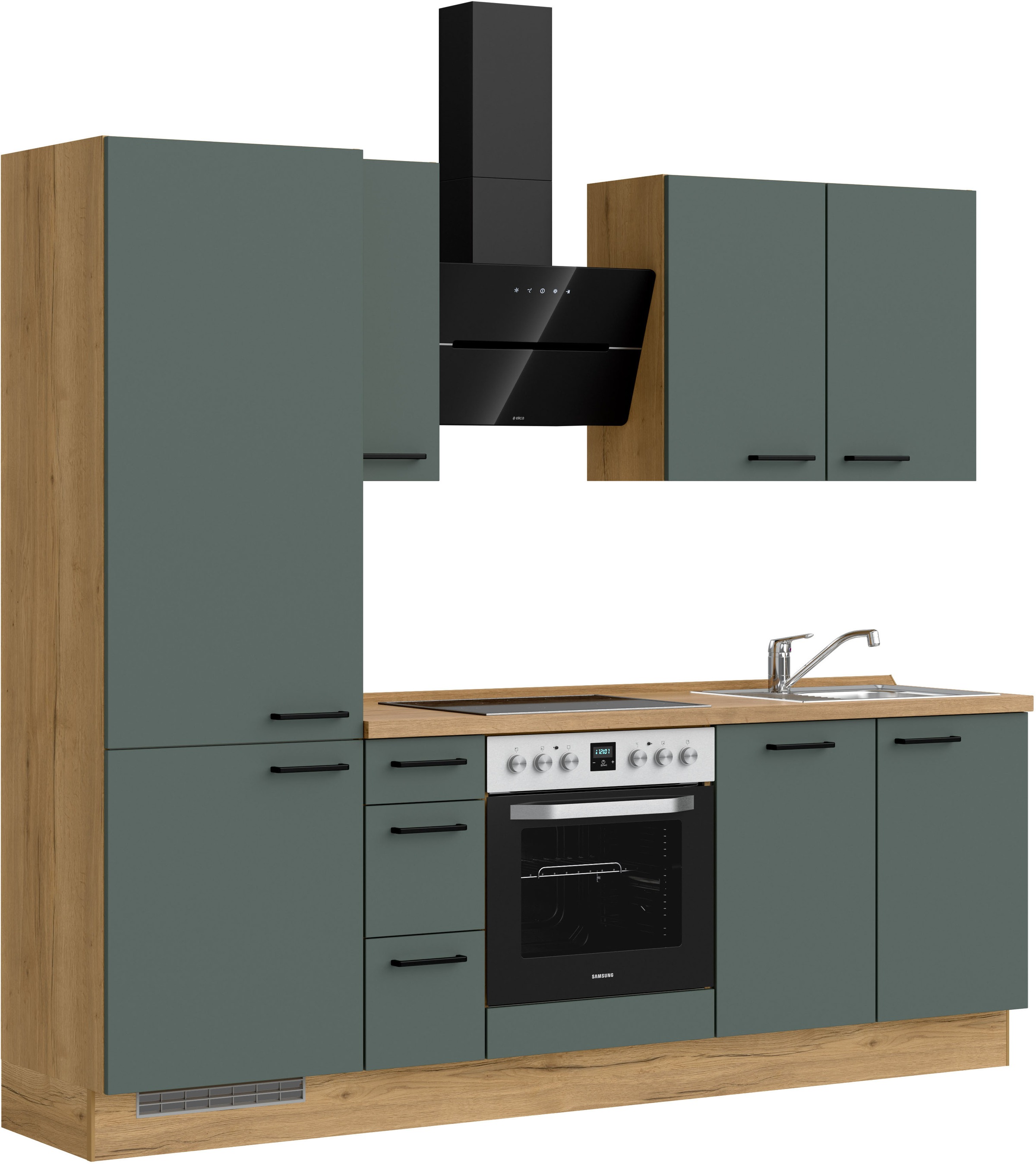 nobilia® Küchenzeile »"Easytouch II"«, vormontiert, Ausrichtung wählbar, Breite 240 cm, wahlw. mit E-Geräten