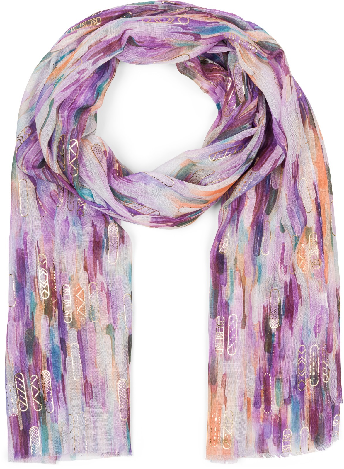 styleBREAKER Schal "Leichter Schal mit Streifen Farbverlauf Metallic" 1 Stk.