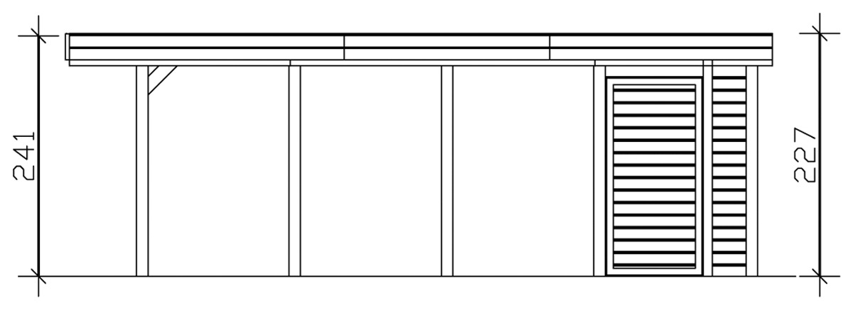 Skanholz Einzelcarport »Friesland«, Holz, 270 cm, grün, mit Abstellraum