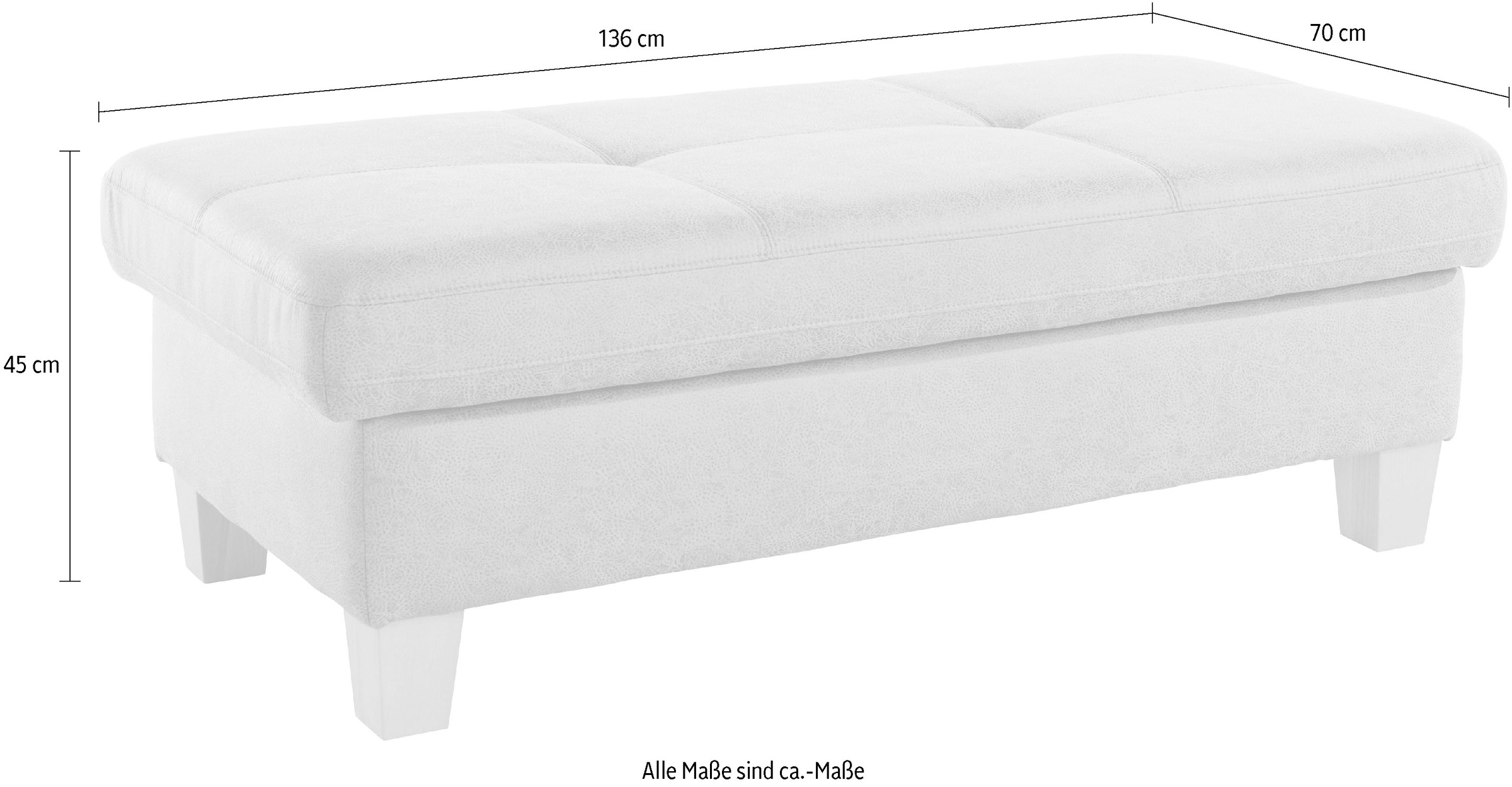 exxpo - sofa fashion Hocker »Enya Bankhocker mit Staufach unter der Sitzfläche«, schöne Detailverarbeitung