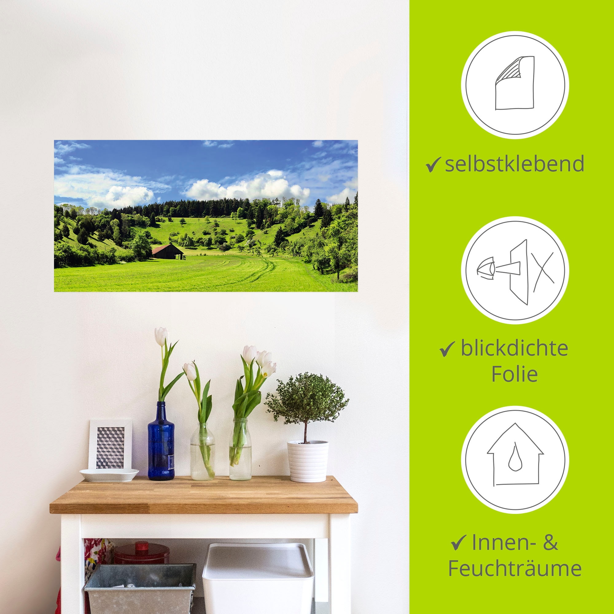Artland Wandbild »Traumhafte Landschaft im Schwarzwald«, Wiesen & Baumbilder, (1 St.), als Alubild, Outdoorbild, Leinwandbild, Wandaufkleber, versch. Größen