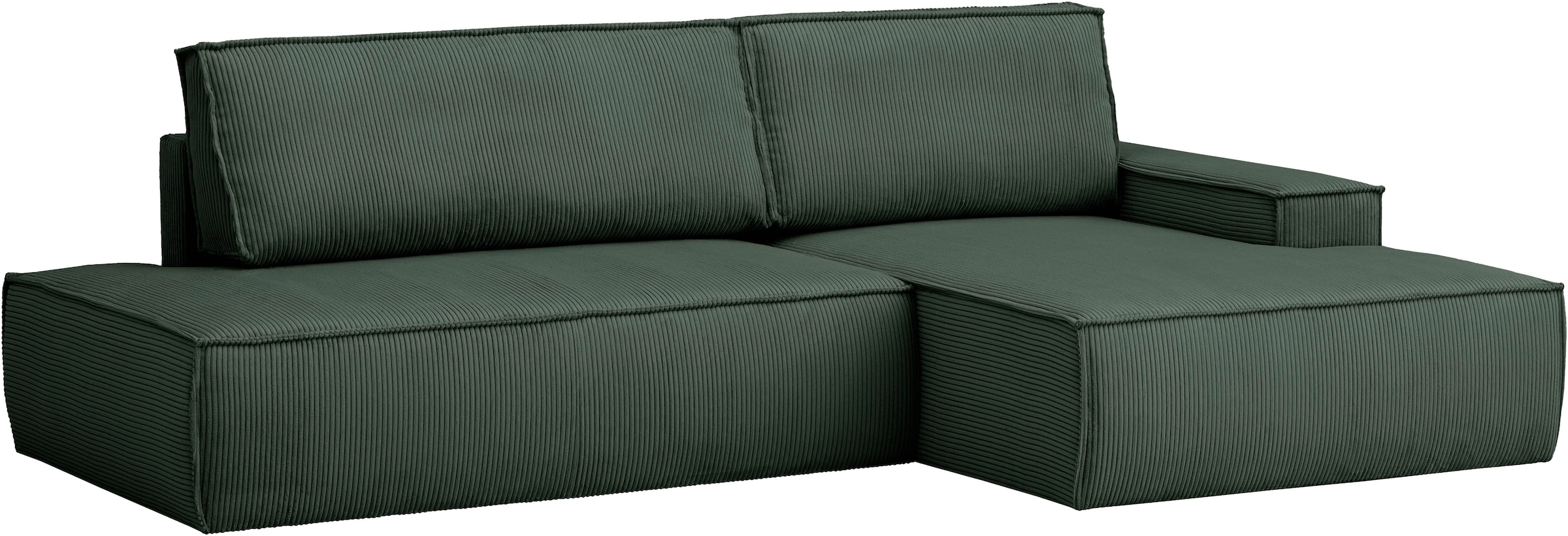Home affaire Ecksofa »SHERWOOD, Schlafsofa in L-Form offen (275cm), Cord, Leinenoptik«, Schlaffunktion und Bettkasten, Kedernaht, hoher Sitz- & Liegekomfort