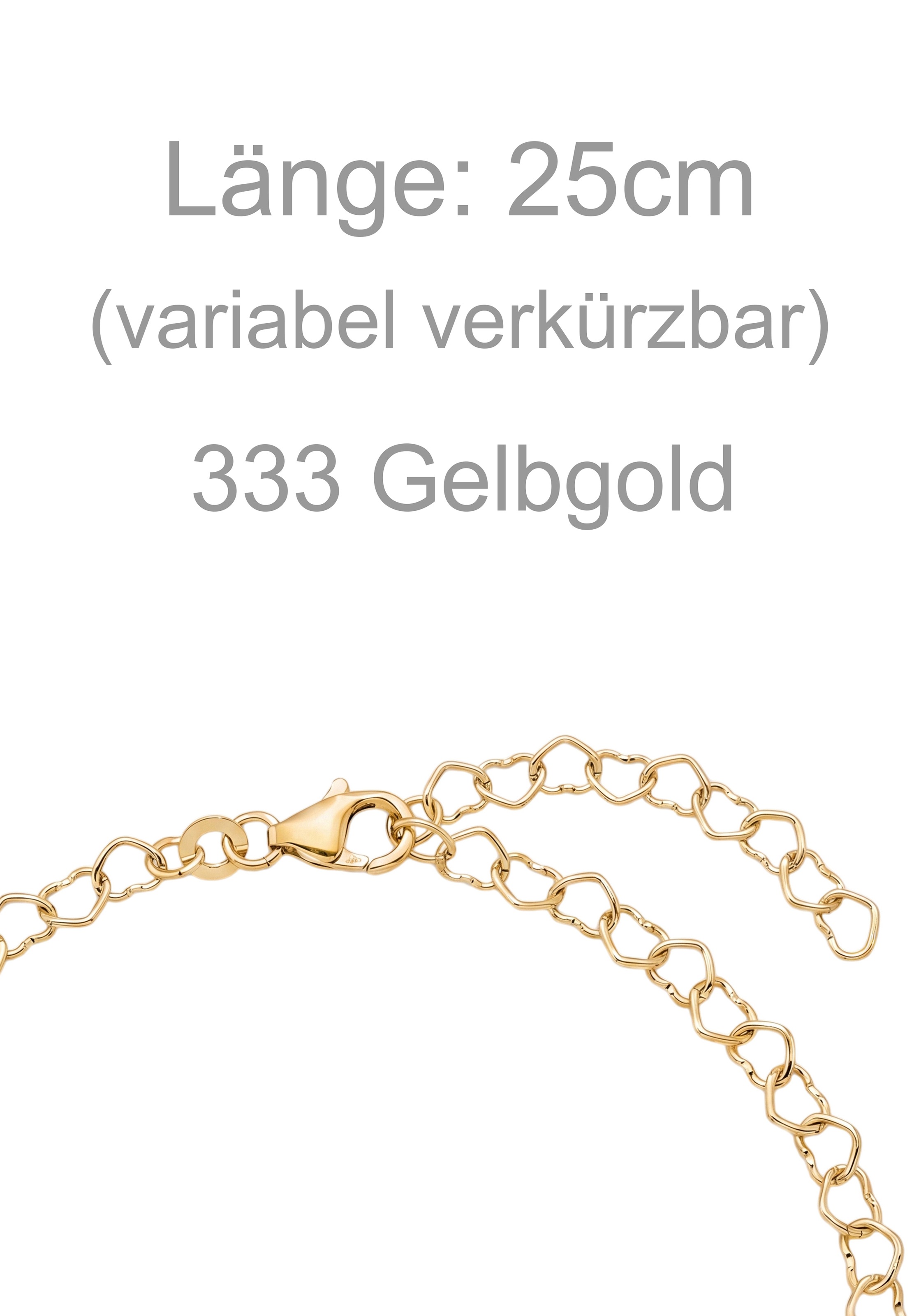 JOBO Fußkette »Fußkettchen Herz Herzchen« 8 Karat 333 Gold
