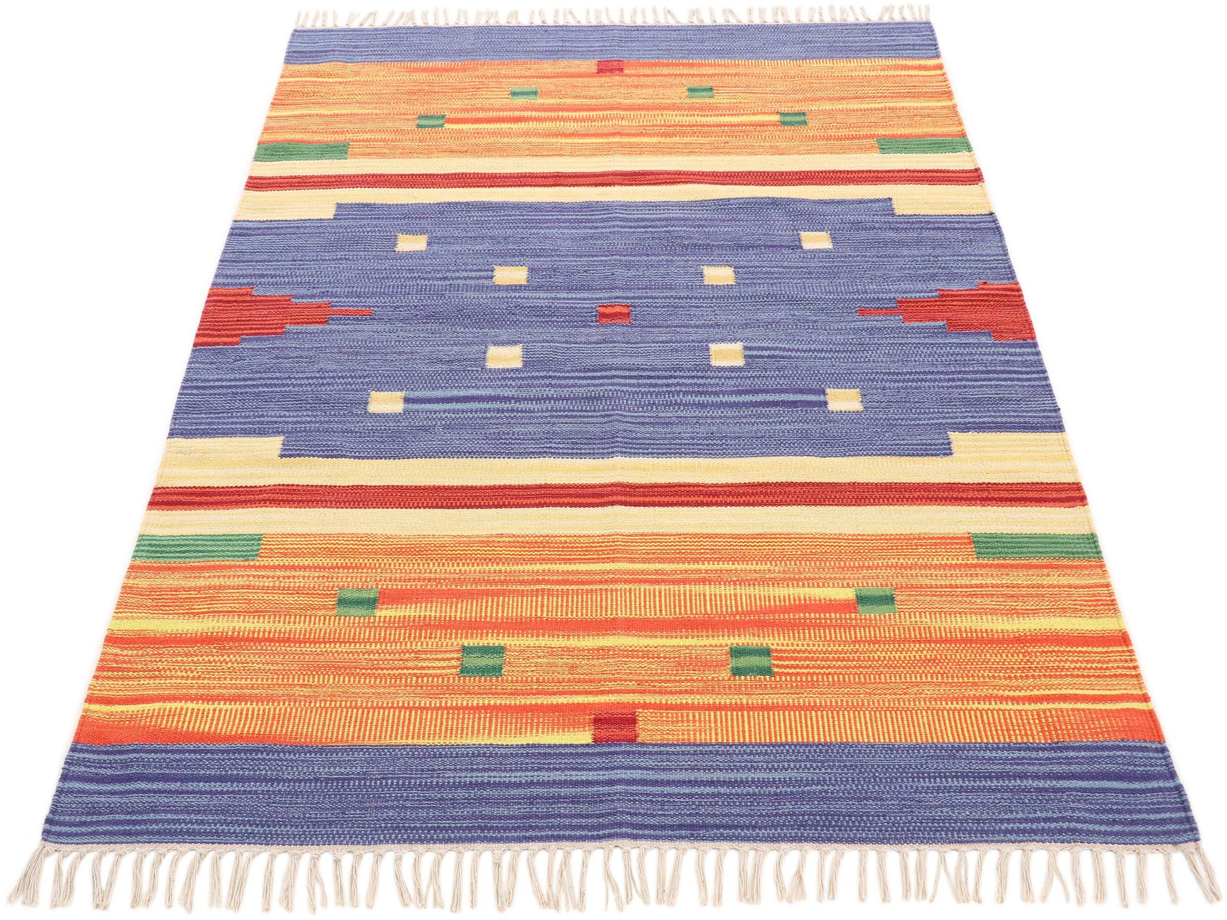 carpetfine Teppich »Kelim Amar«, rechteckig, 5 mm Höhe