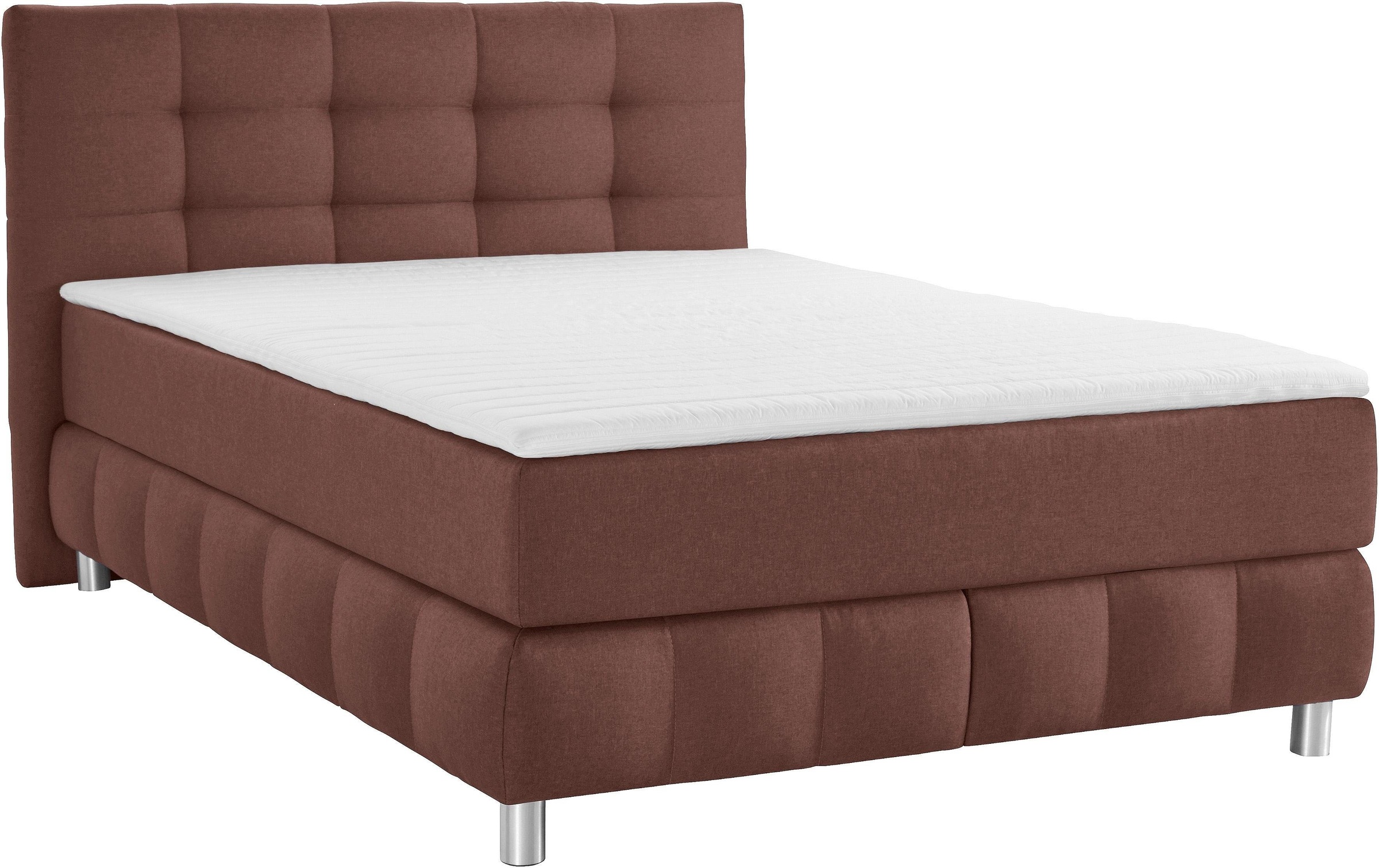 andas Boxspringbett »Salo XXL«, in Samtoptik oder Struktur, 6 Breiten in Überlänge 220cm, 4 Härtegrade