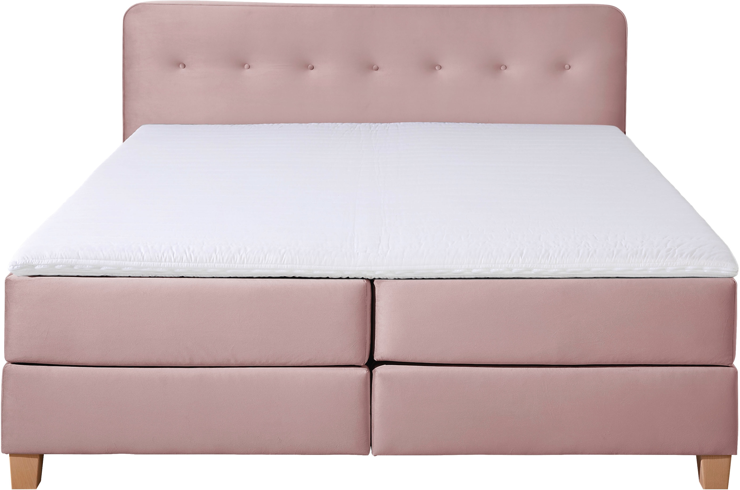 Home affaire Boxspringbett »Fargo«, inkl. Topper, in 3 Matratzenarten, in Samt- oder Strukturstoff