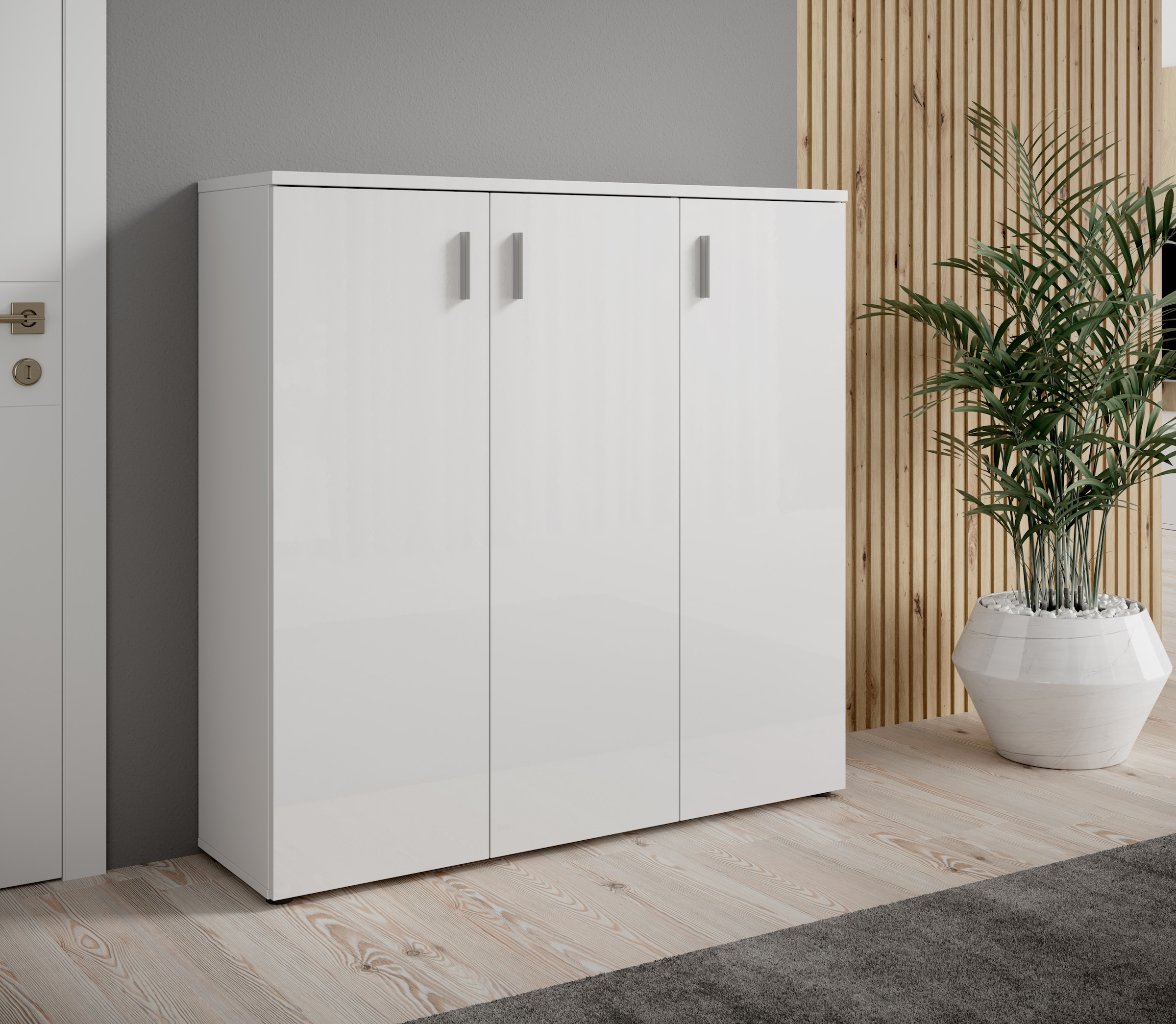 HBZ Schuhschrank "Lincoln weiß Glanz, BxHxT 120x120x35 cm" 1 Stk. tlg. Schu günstig online kaufen