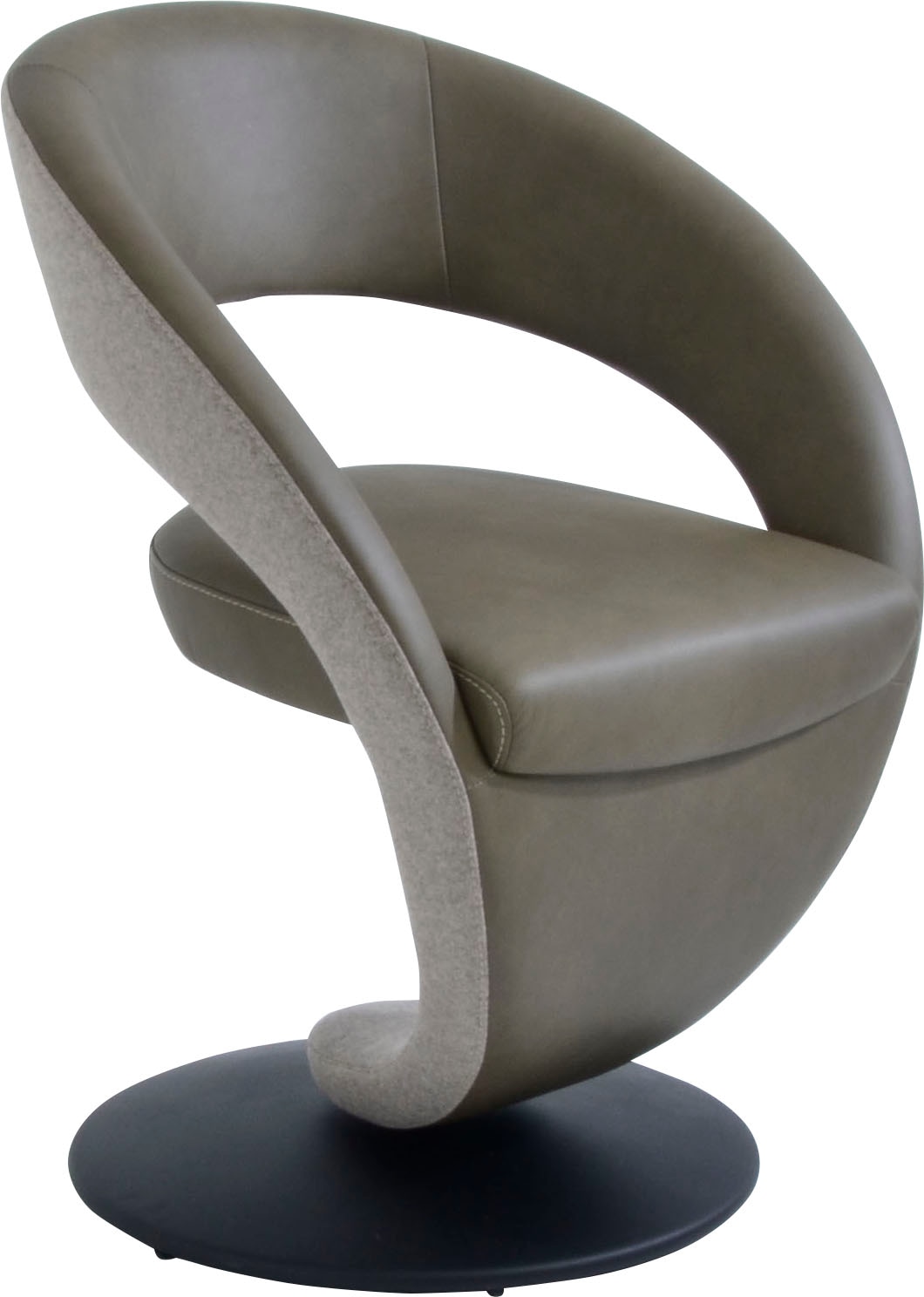 K+W Komfort & Wohnen 1100000002199 "Wave, Drehstuhl, Polsterstuhl" () Design-Drehstuhl, Drehteller in Metall schwarz, Farbkombination
