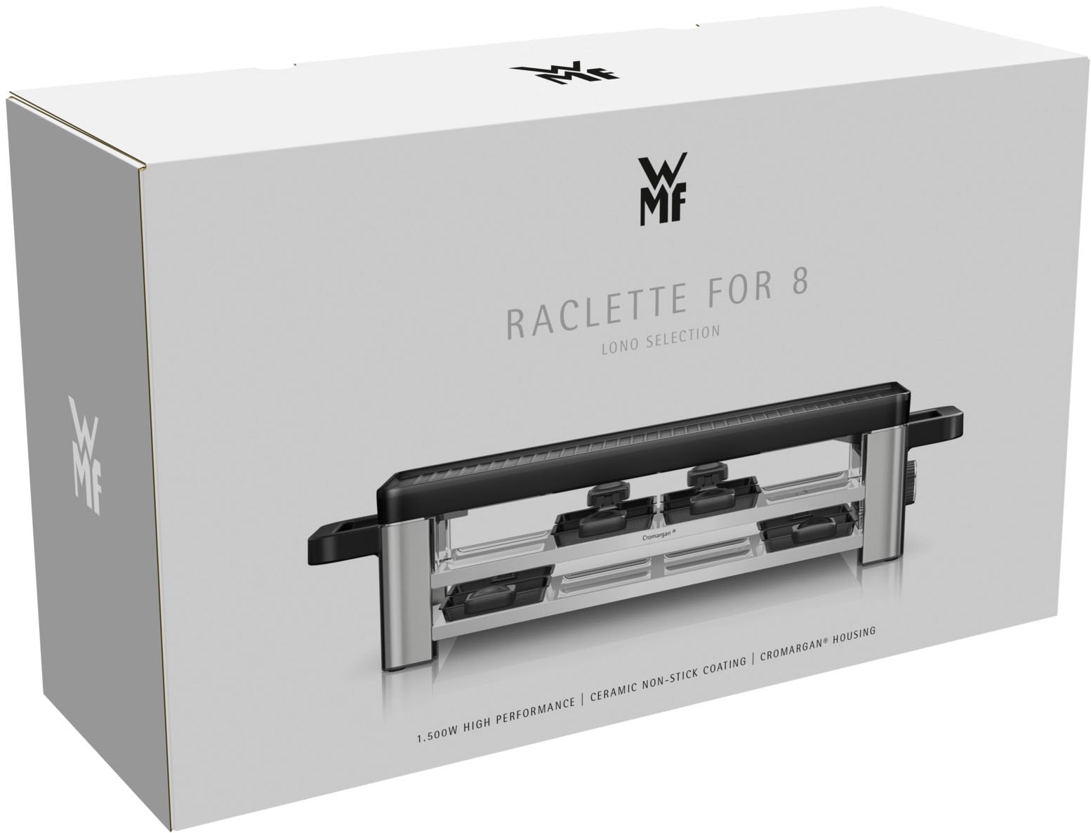 WMF Raclette »Lono Selection« 8 Stk. Raclettepfännchen 1.500 W variable Temperatureinstellung, LED-Beleuchtung