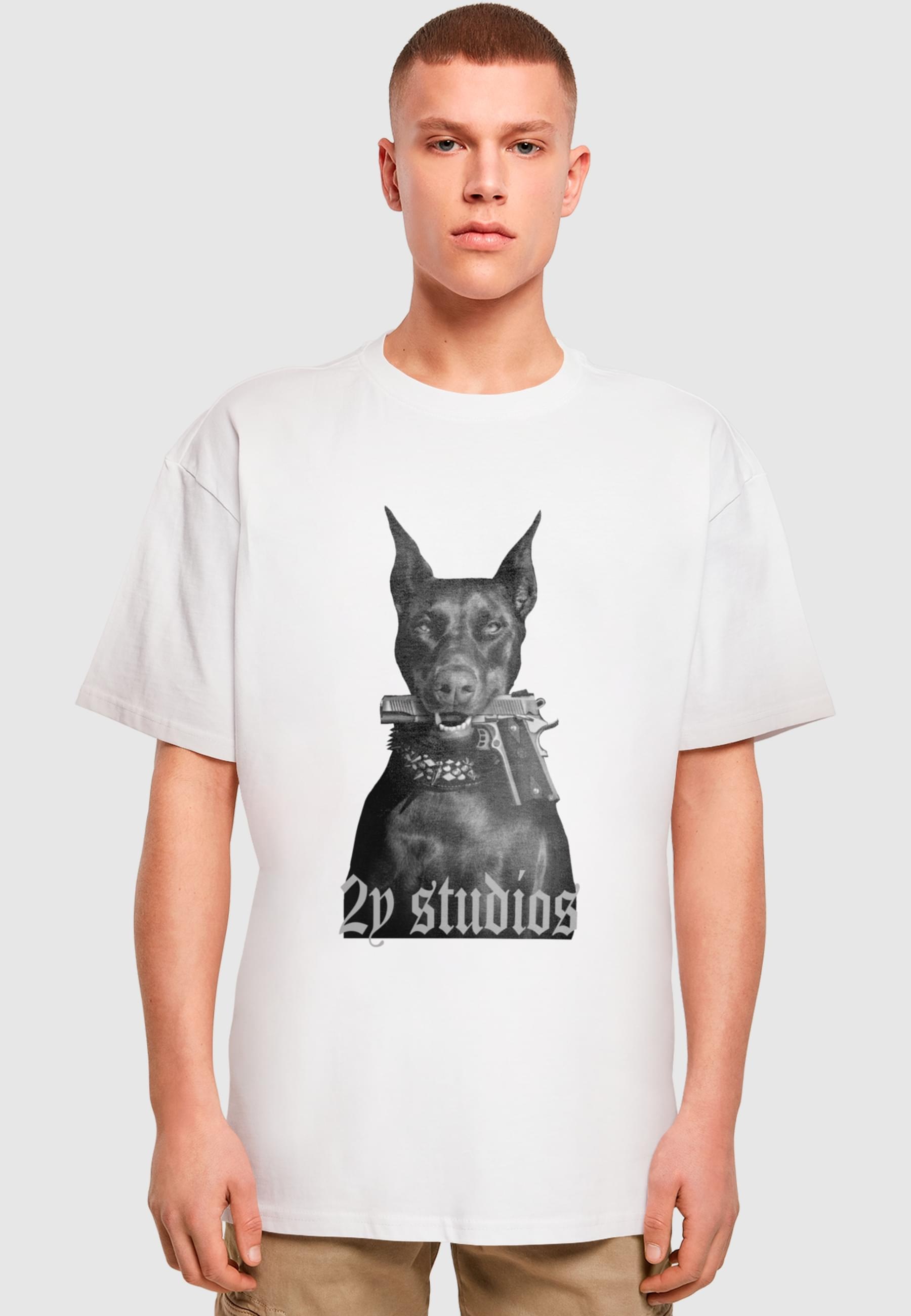2Y Studios T-Shirt »2Y Studios Herren Doberman Oversize Tee«, (1 tlg.)
