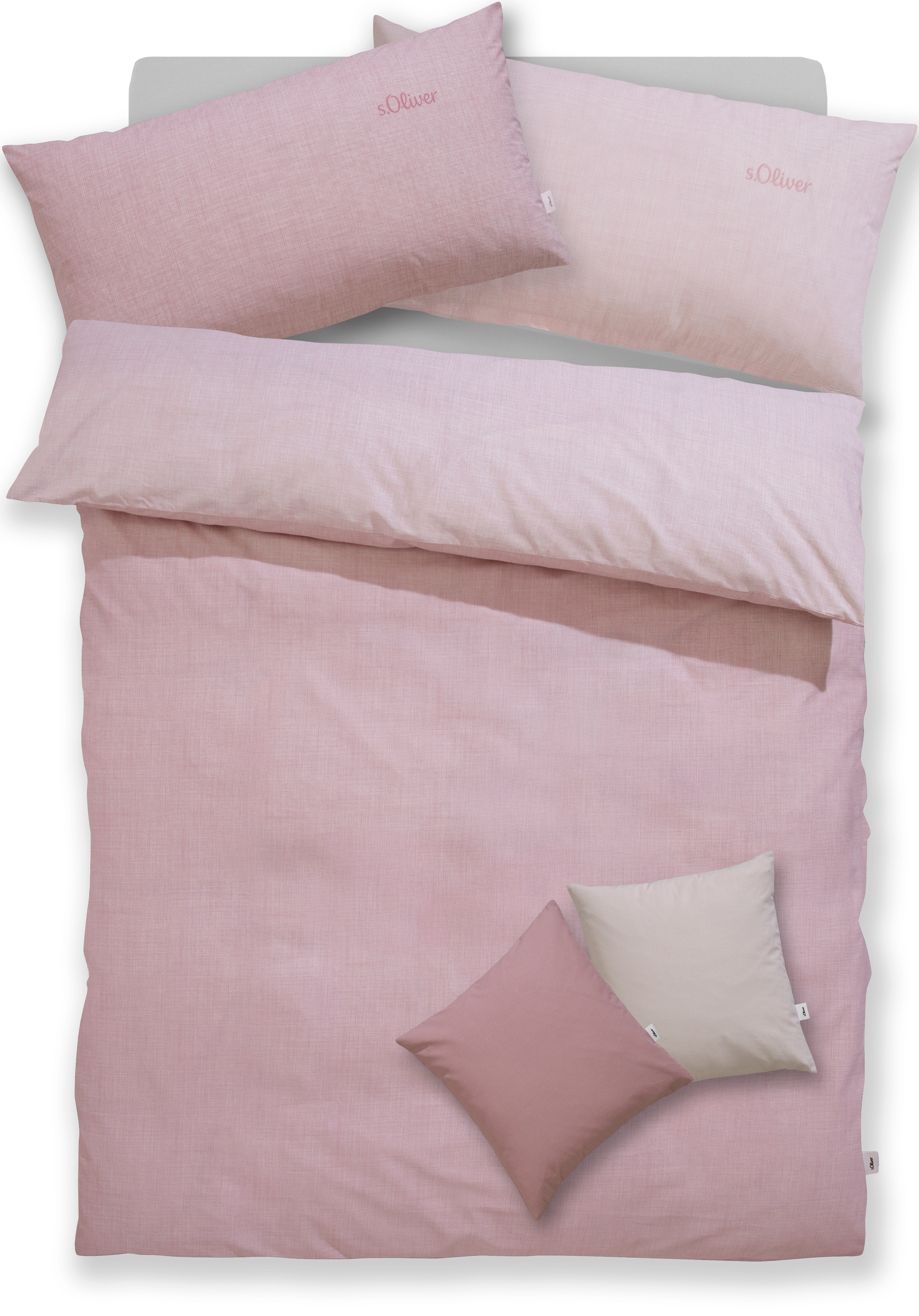 s.Oliver Wendebettwäsche »Melinda in Gr. 135x200 oder 155x220 cm« 2 Stk. tlg. Markenbettwäsche mit GRATIS-Zugabe: 2x Kissenhülle, mit Reißverschluss