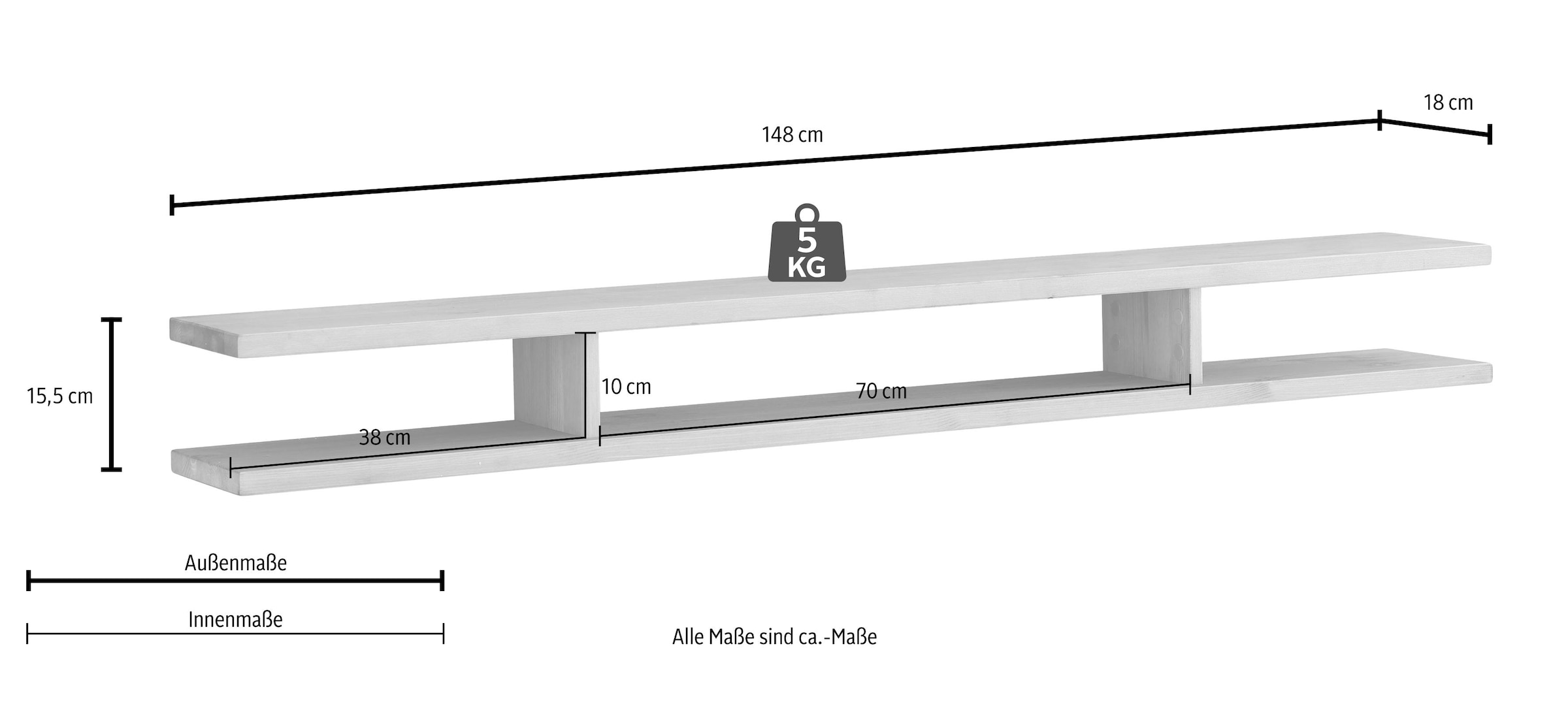 Home affaire Wandregal, 148 kaufen BAUR cm Breite 