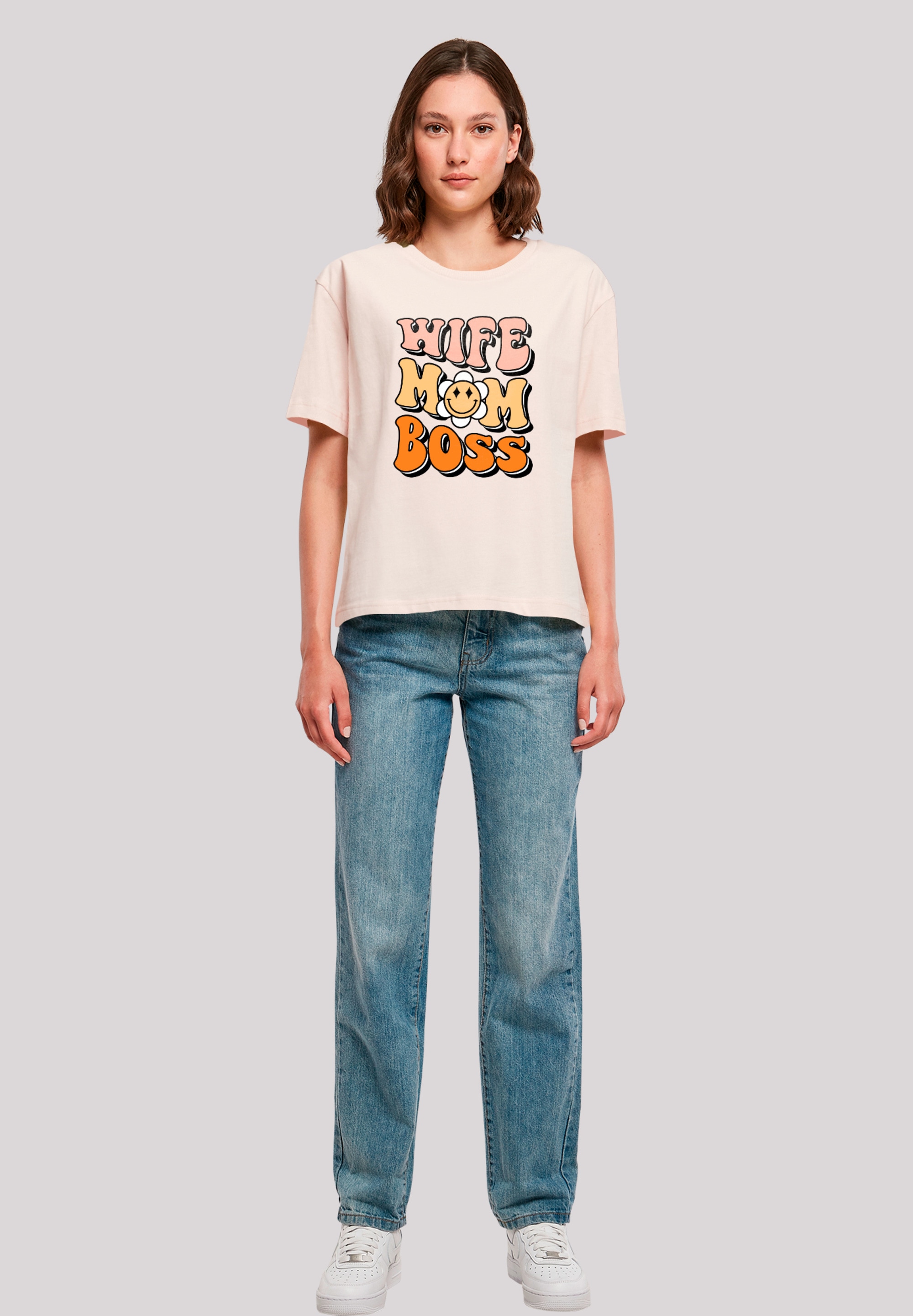 F4NT4STIC T-Shirt »Wife Mom Boss Empowering Message«, Premium Qualität