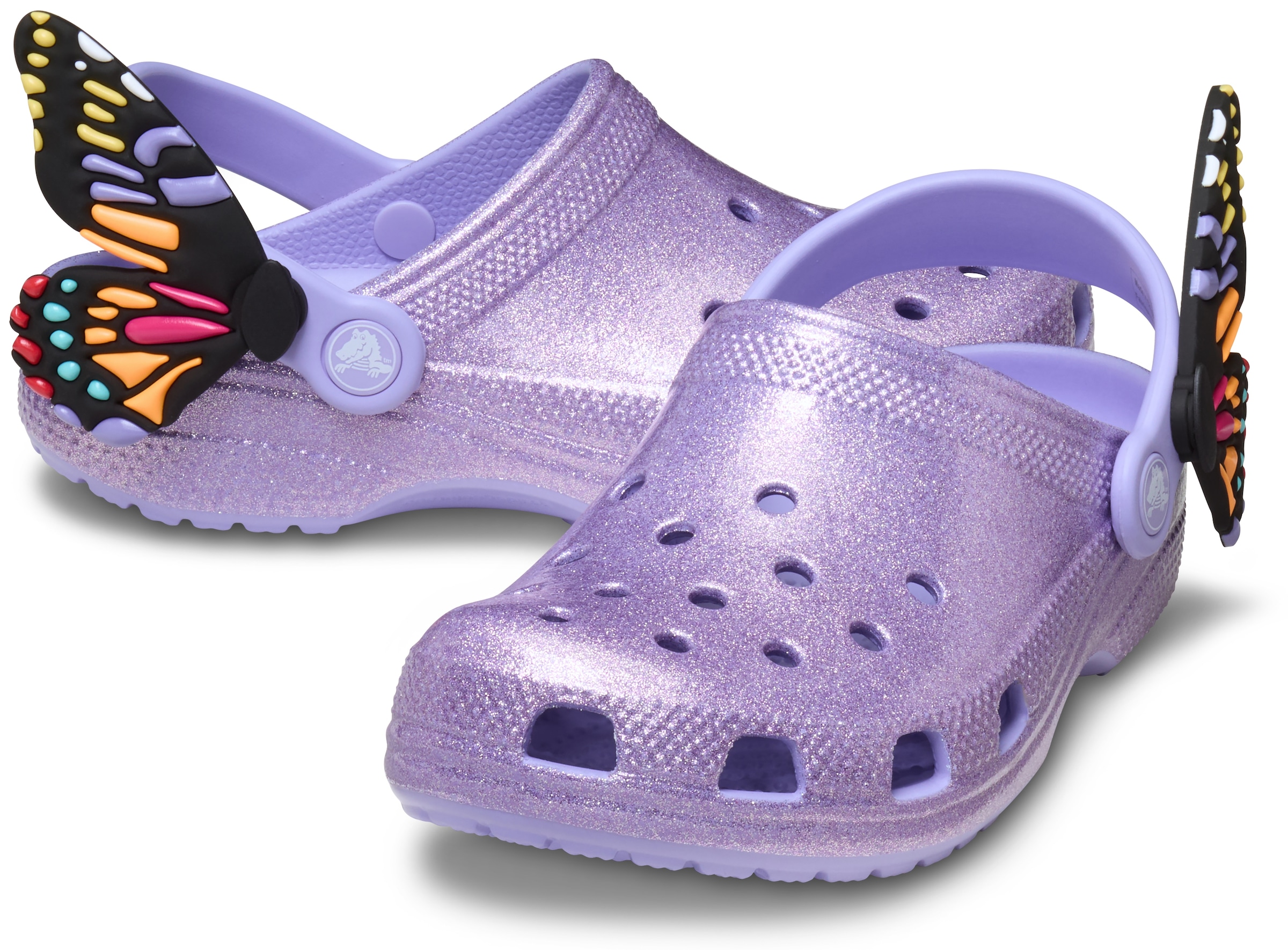 Crocs Clog »Classic IAM Butter Fly«, Sandale, Hausschuh mit Glitzer