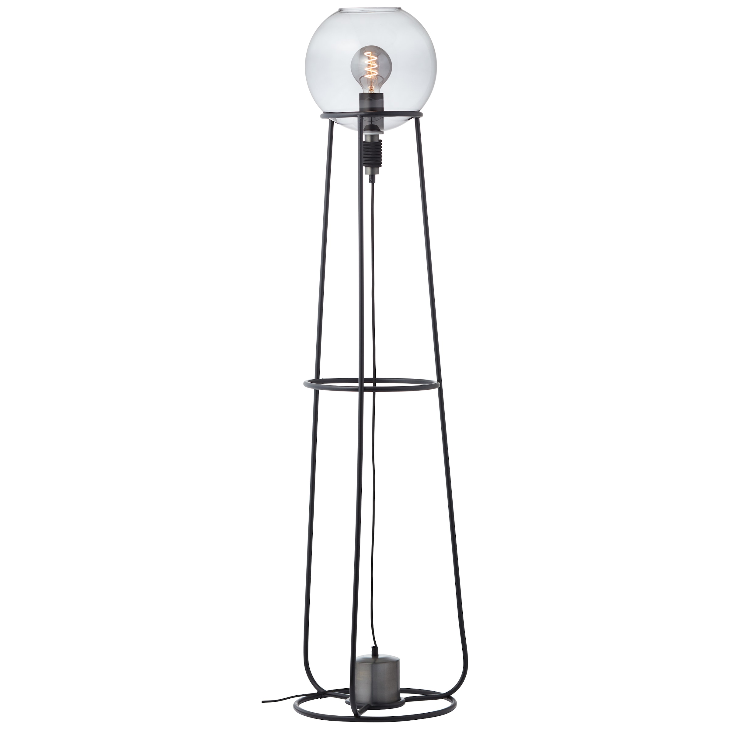 Brilliant Stehlampe »Pheme«, 1 flammig-flammig, Glas Standleuchte - 140cm  Höhe x 35cm Ø - E27 Fassung | BAUR