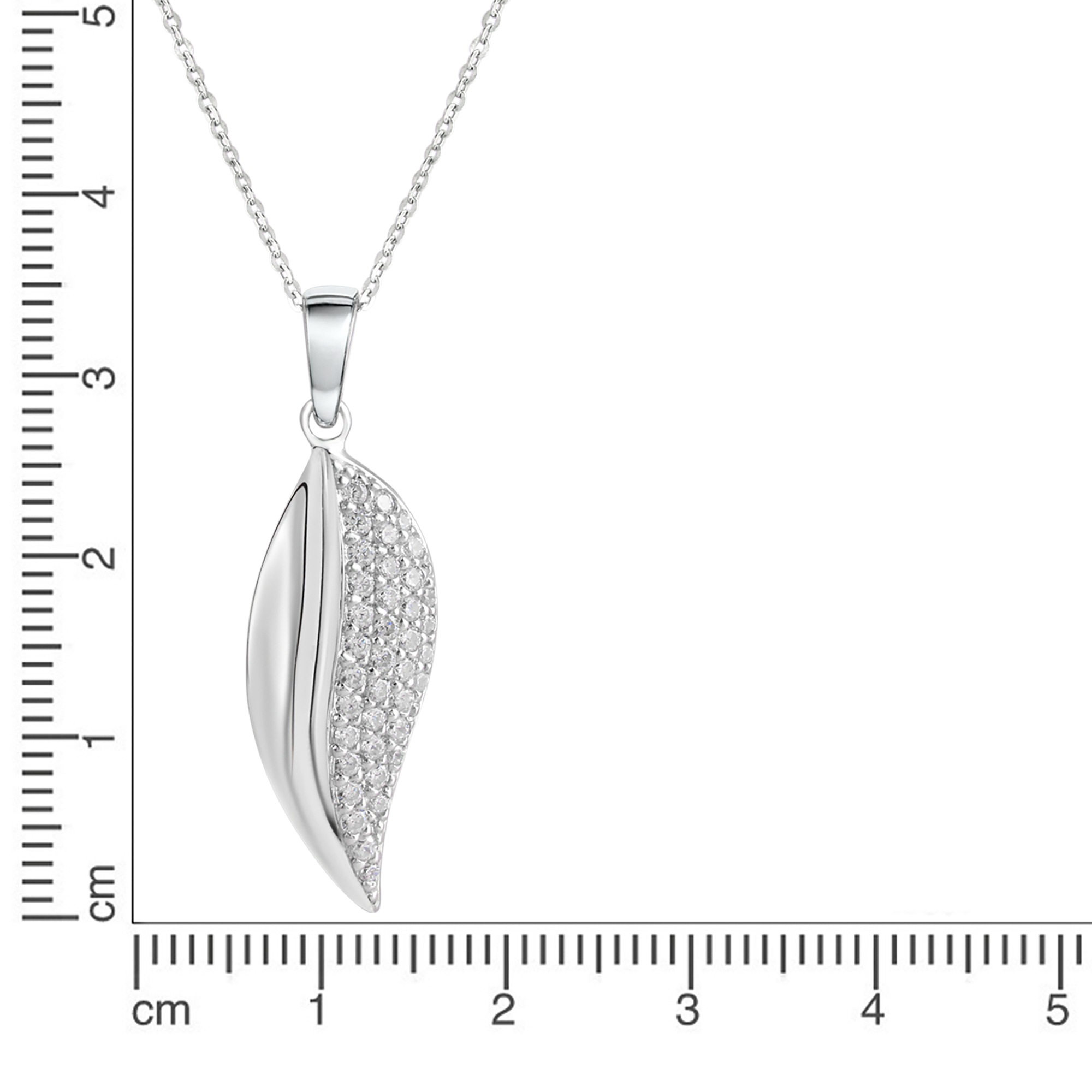 Zeeme Kette mit Anhänger »Silber 925 rhodiniert mit Zirkonia weiß«
