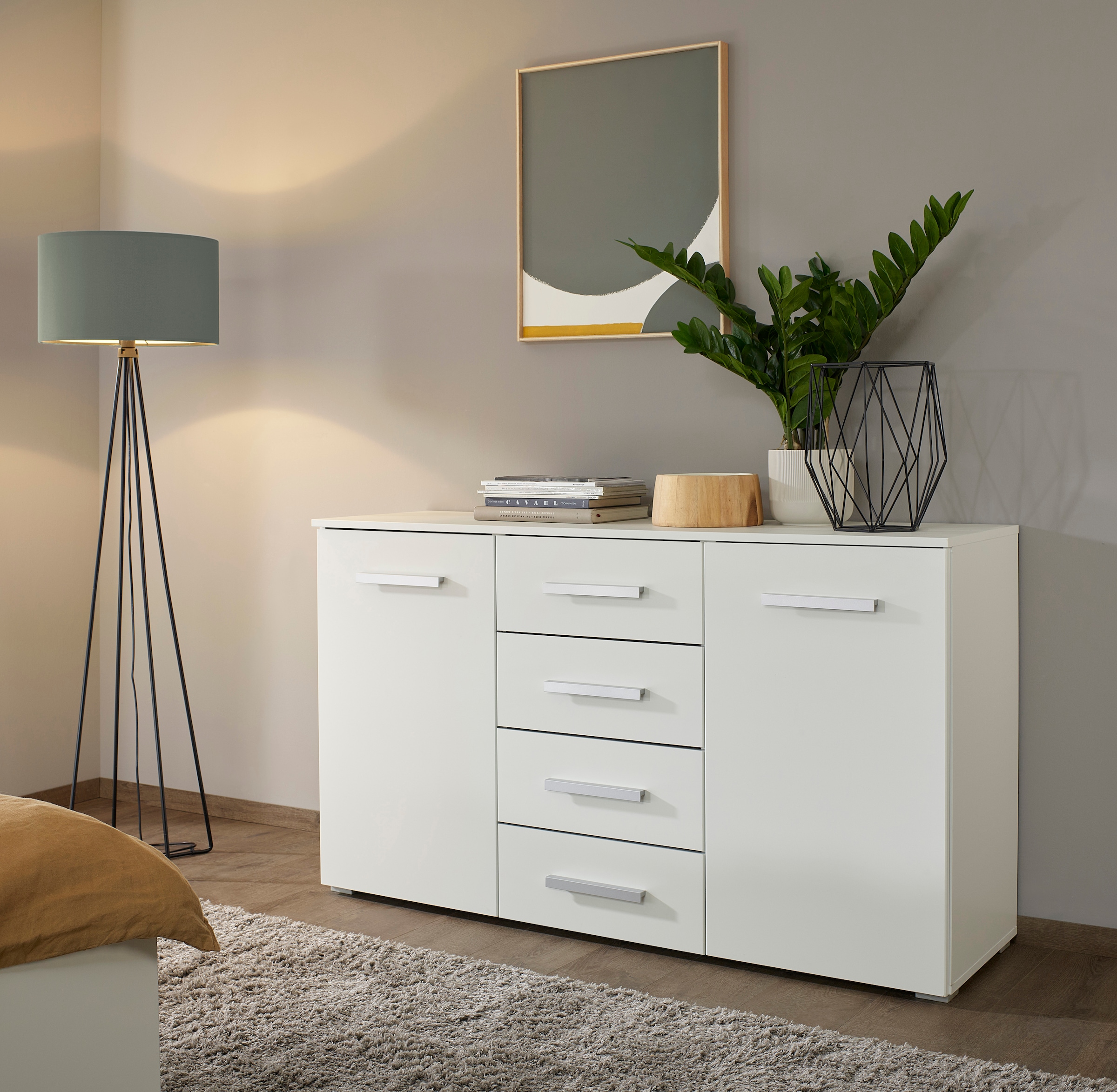 rauch Schubkastenkommode »Sideboard Kommode Kombikommode KOLUNA mit Dekorfront«, mit 4 Schubkästen und 2 Türen sowie Metallgriffen MADE IN GERMANY