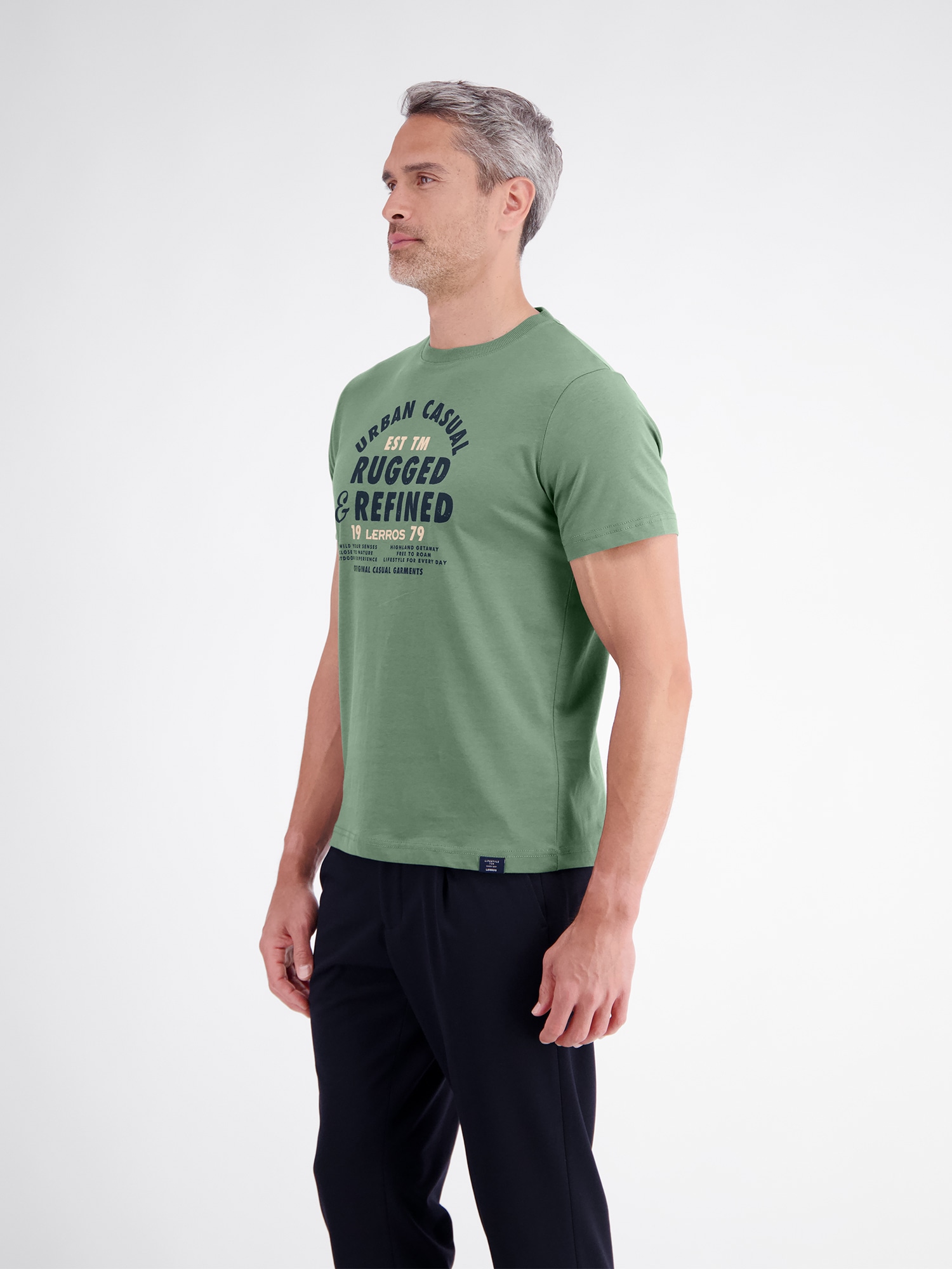 LERROS Rundhalsshirt »T-Shirt aus reiner Baumwolle mit lässigem Slogan-Print«