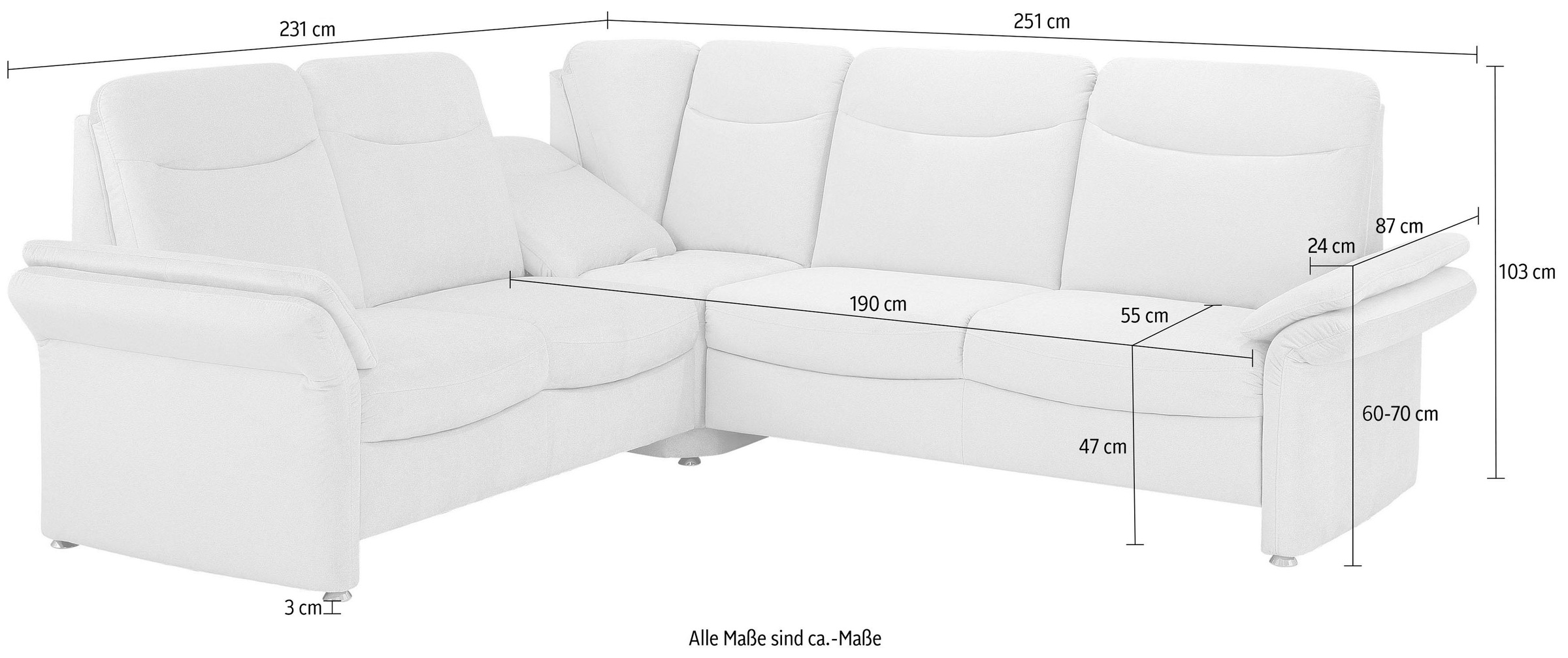Home affaire Ecksofa »Tahoma L-Form«, mit Armlehnfunktion, wahlweise Bettfunktion, Schublade, Relaxfunktion