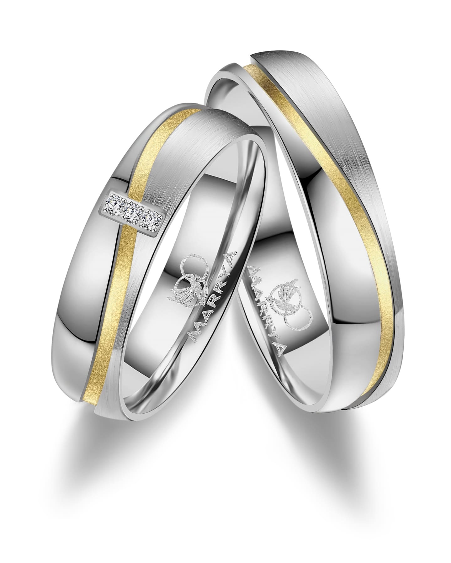Marrya Partnerring »Edelstahl Ringe Trauringe Eheringe Partnerringe«