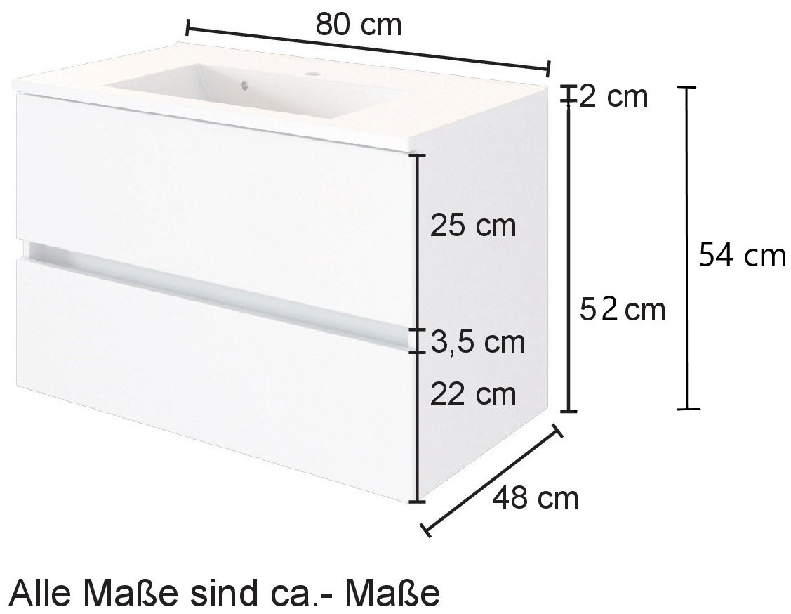 HELD MÖBEL Badezimmer-Set »Horki«, (Set, 4 St.), Breite 160 cm