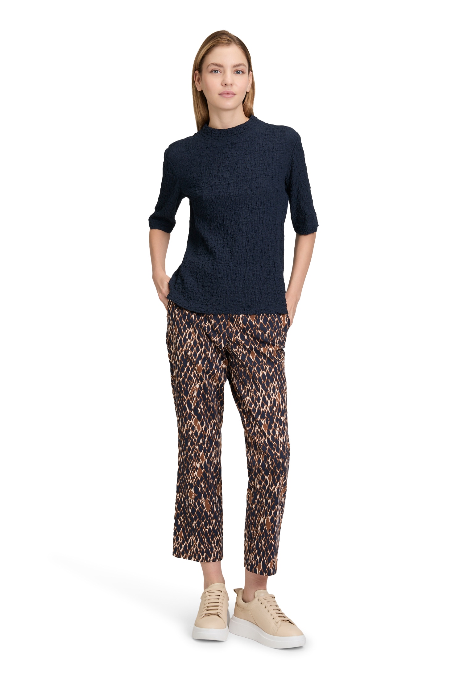 Betty Barclay Kurzarmshirt »Betty Barclay Damen Strukturshirt mit Stehkragen«, (1 tlg.)