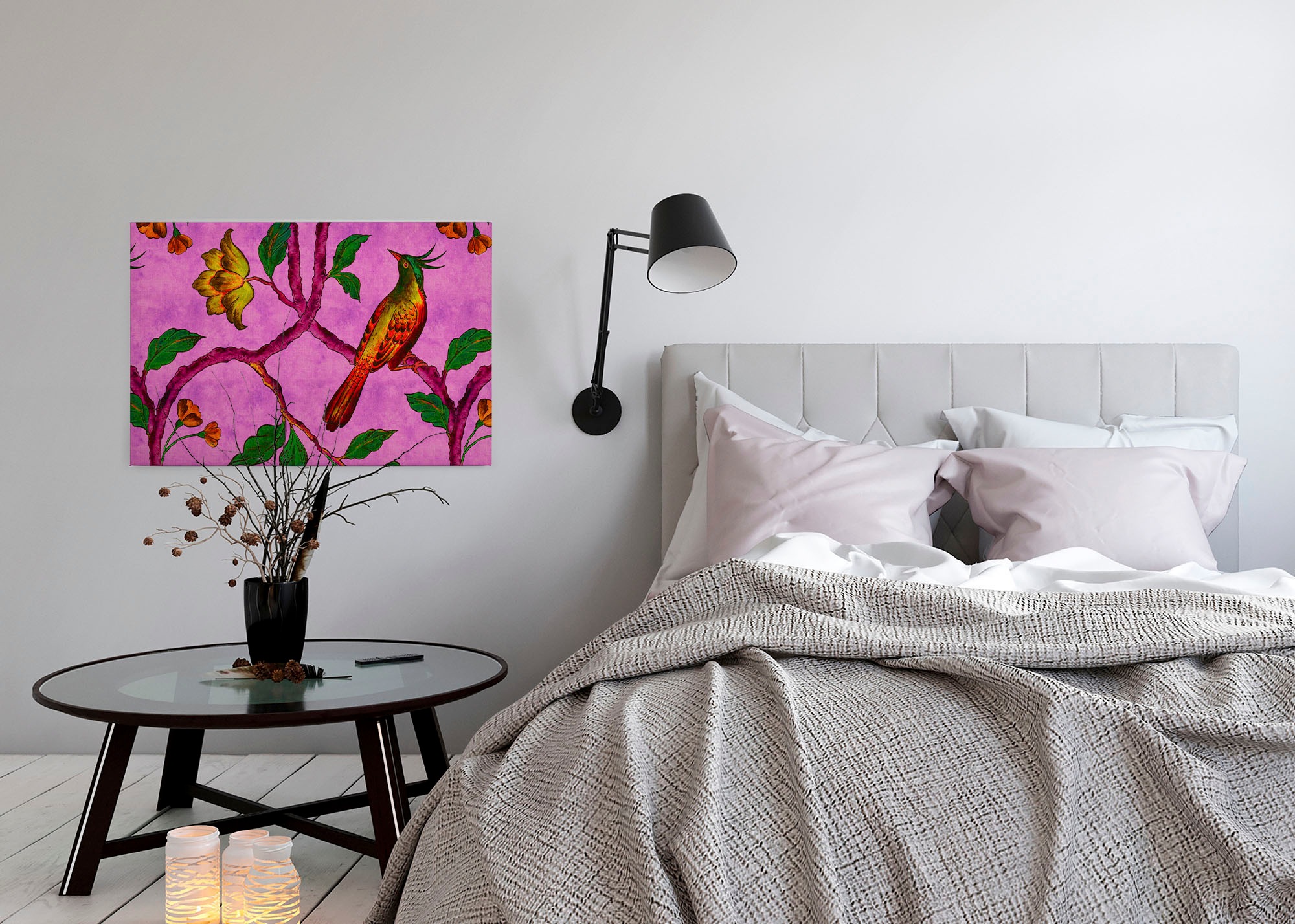 A.S. Création Leinwandbild »bird of paradise«, Kunst-Vögel-Kinder, (1 St.), Keilrahmen Bild Vogel Bunt Leinwand-Bild Wohnzimmer modern Wandbild