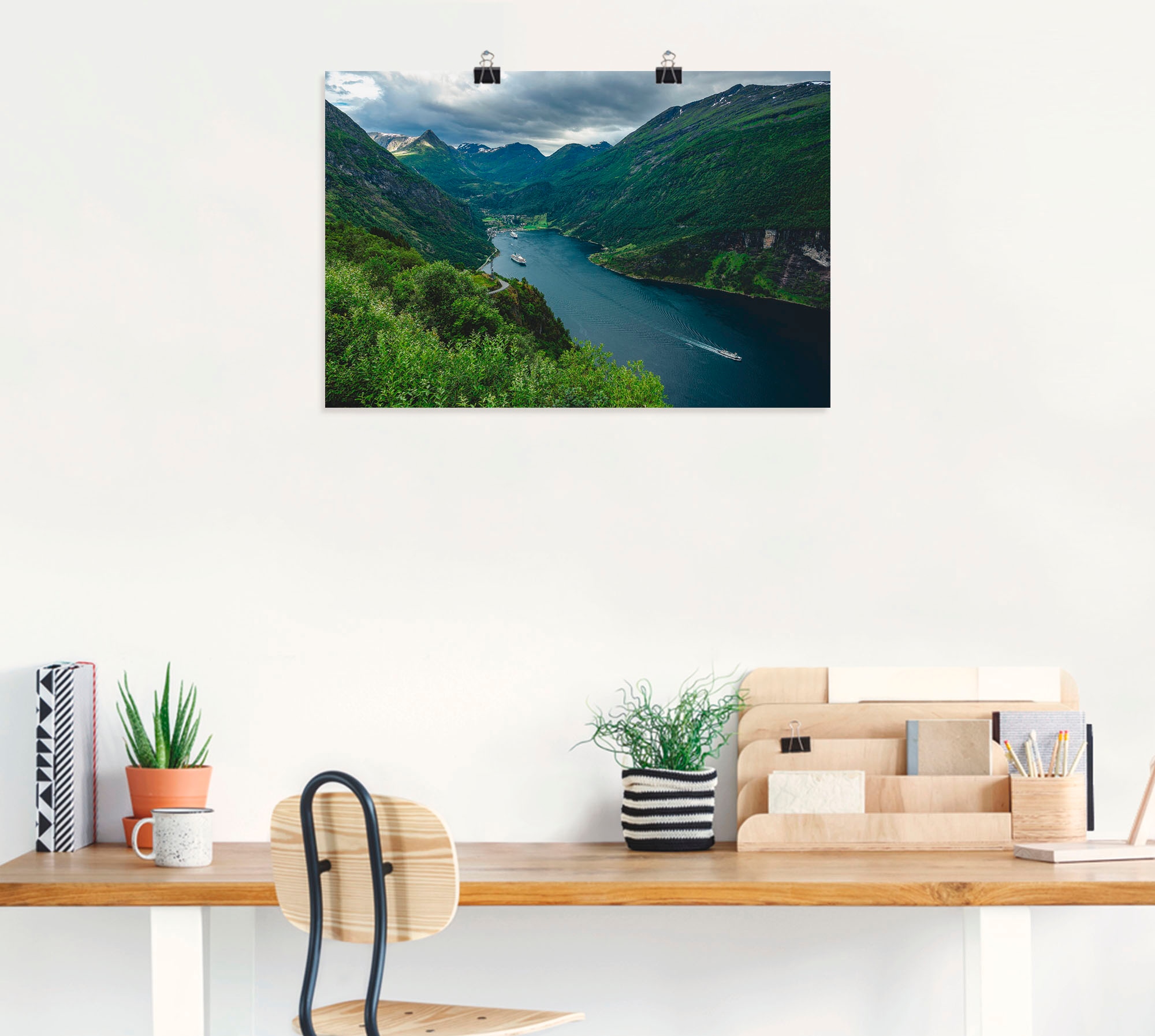 Artland Wandbild »Blick auf den Geirangerfjord Norwegen«, Küste, (1 St.), als Alubild, Outdoorbild, Leinwandbild, Poster in verschied. Größen