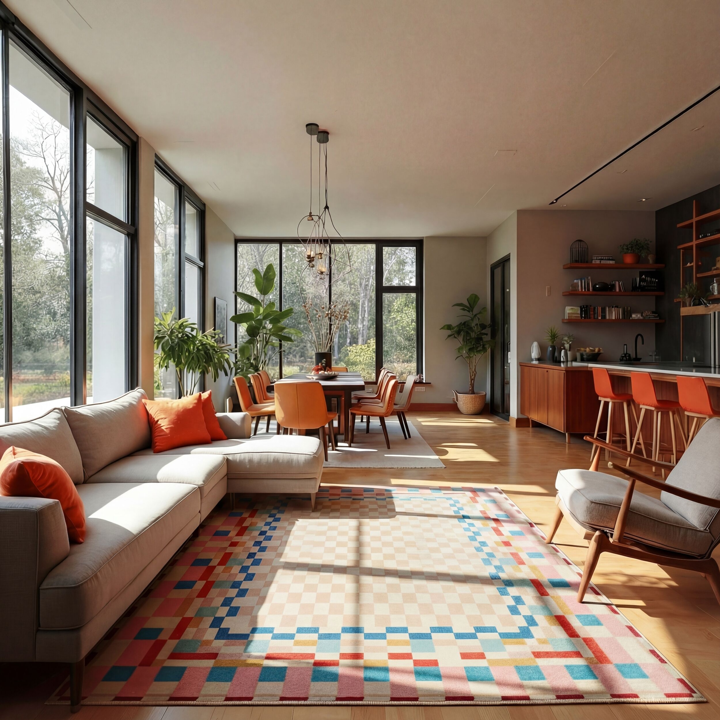 FLAIR RUGS Teppich "CHECKERED BORDER" rechteckig 8 mm Höhe