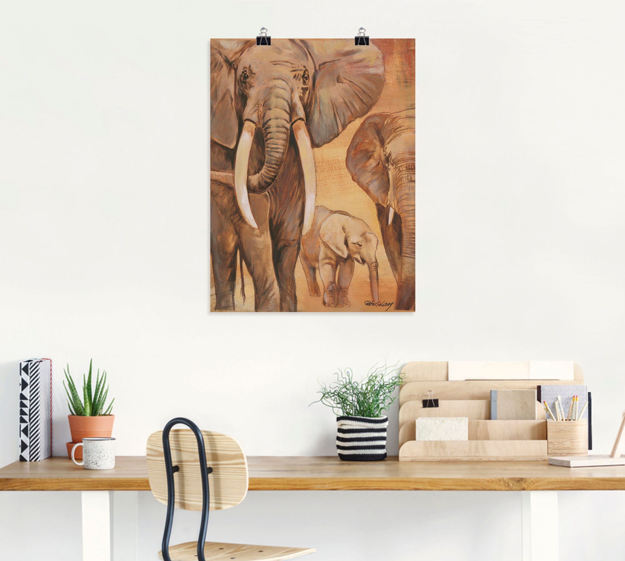 Artland Wandbild in | oder als Poster BAUR I«, Alubild, versch. kaufen (1 »Elefanten Größen Wandaufkleber Leinwandbild, Wildtiere, St.)