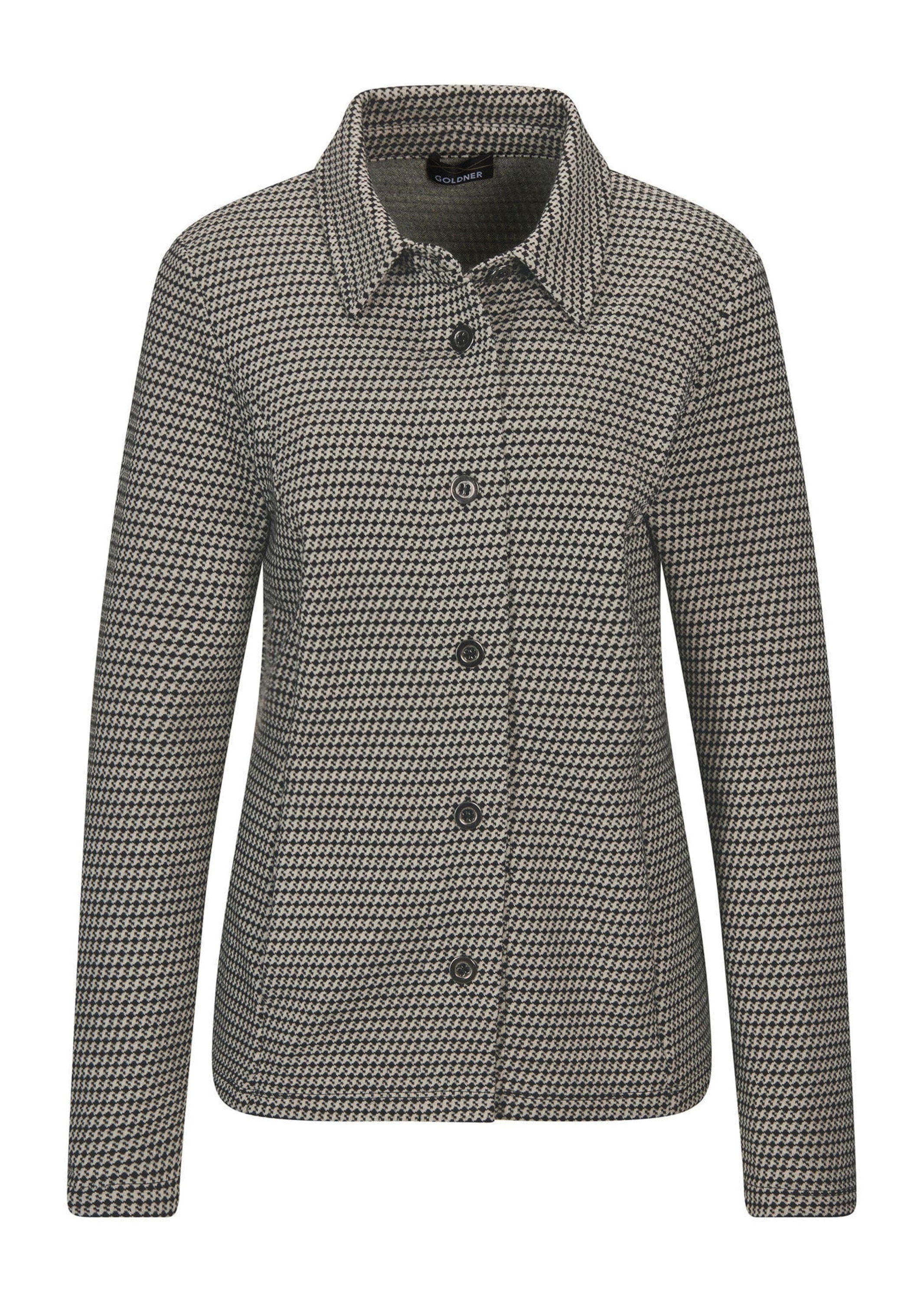 GOLDNER Sommerjacke "Lässige Baumwolljacke, Pepitamuster" Hemdkragen günstig online kaufen