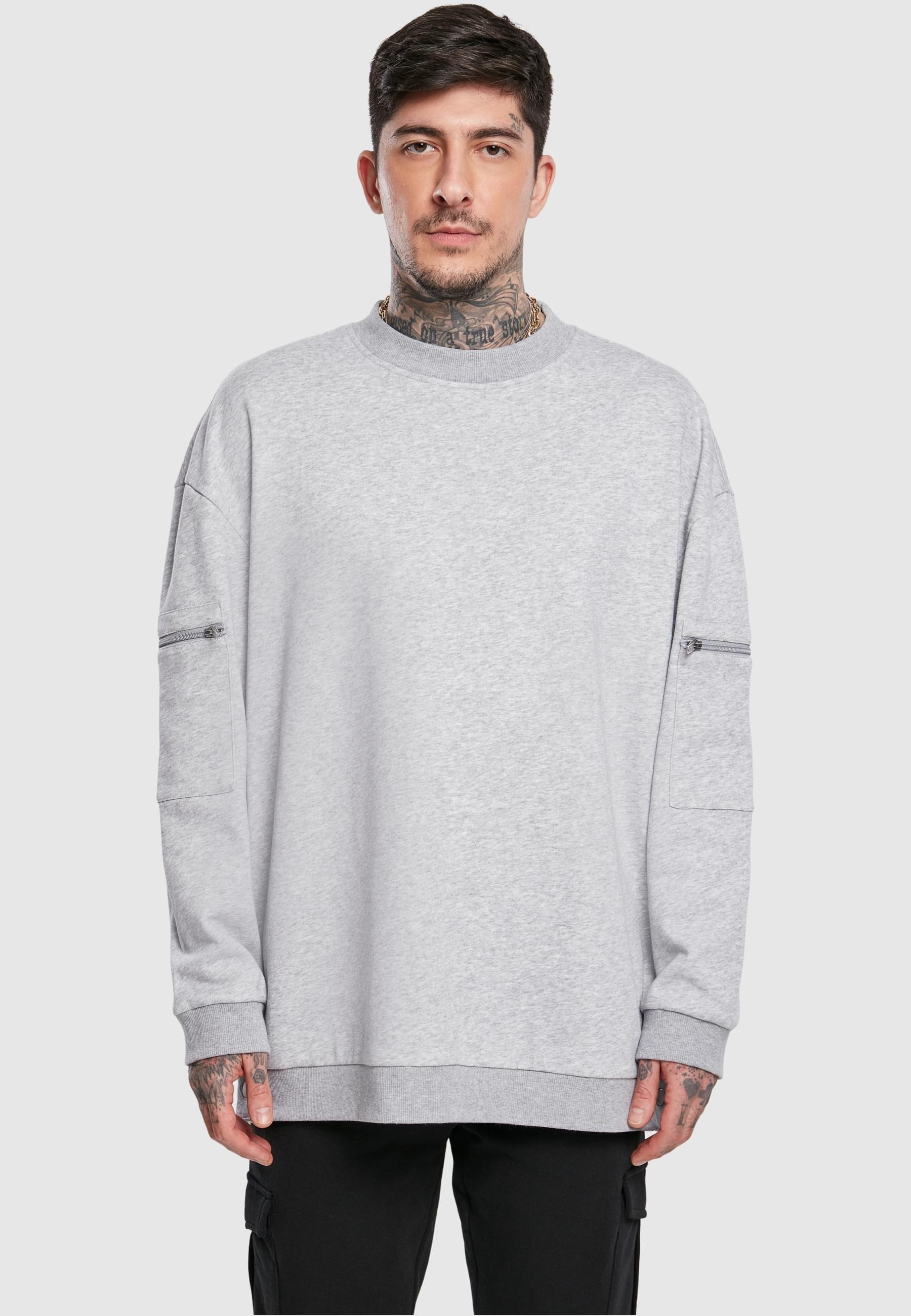 URBAN CLASSICS Rundhalspullover »Urban Classics Herren Training Terry Crew«, (1 tlg.)