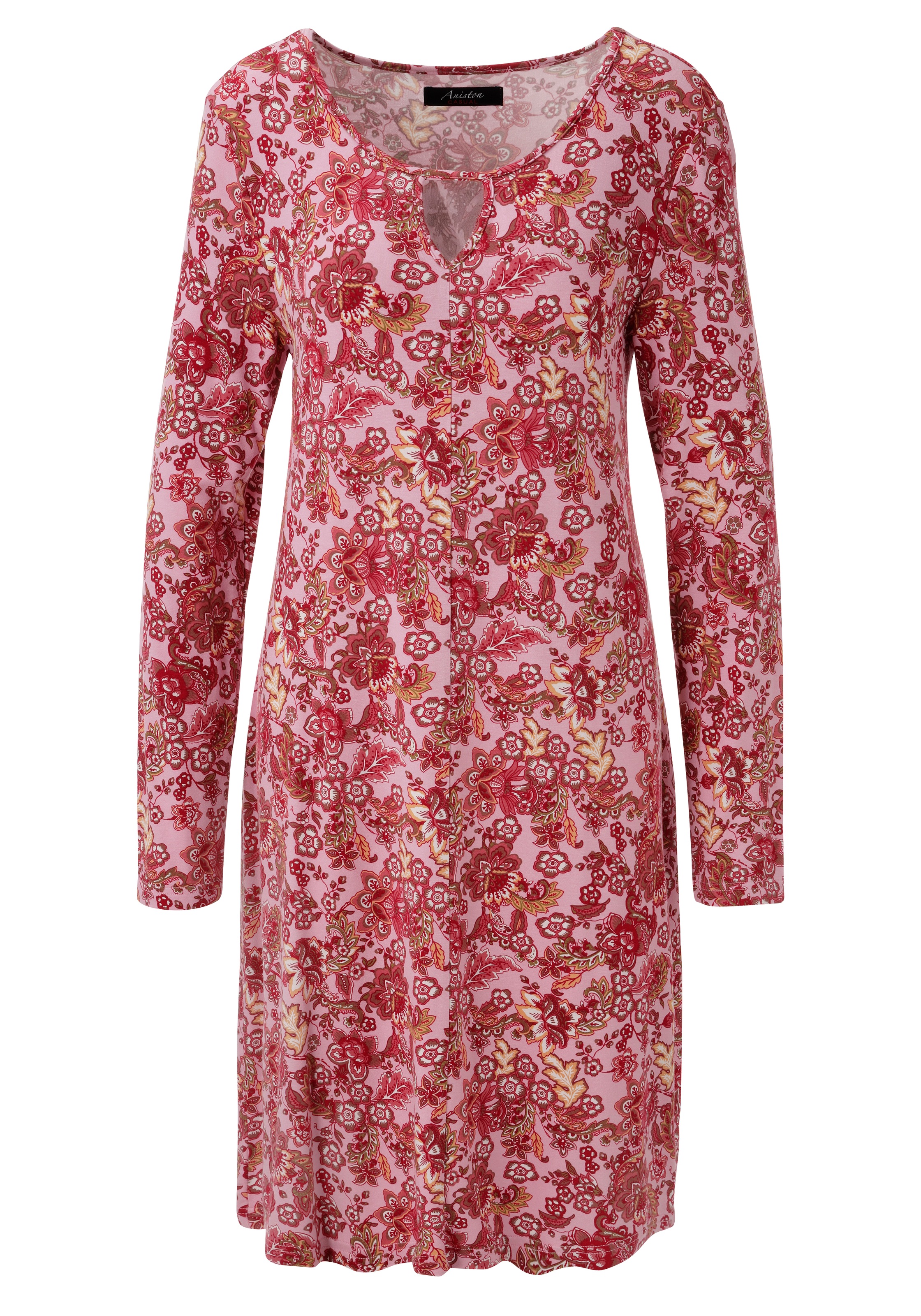 Aniston CASUAL A-Linien-Kleid mit farbenfrohen Blumendruck - jedes Teil ein Unikat - NEUE KOLLEKTION