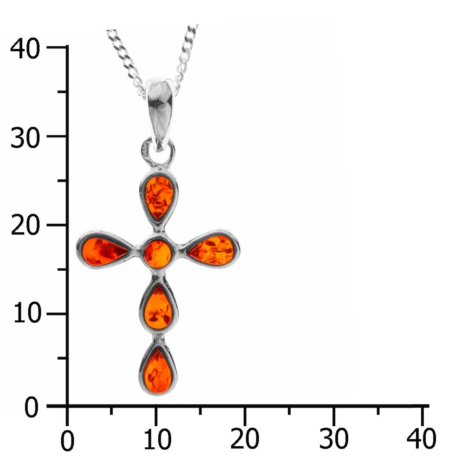 OSTSEE-SCHMUCK Kette mit Anhänger »- Kreuz - Silber 925/000 - Bernstein«