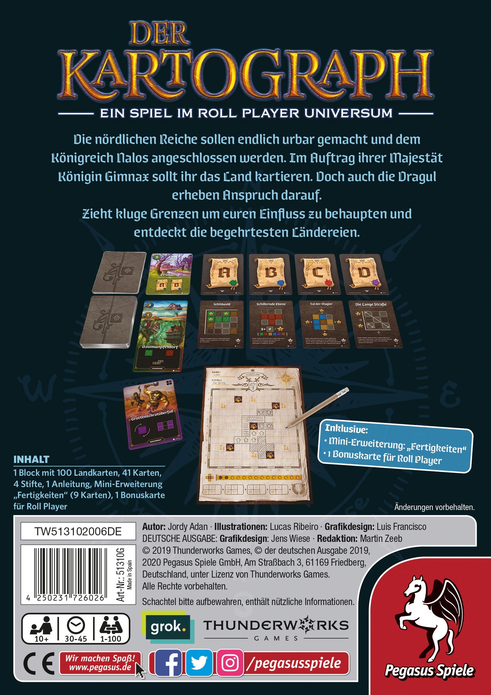 Pegasus Spiele Spiel »Der Kartograph«, Made in Europe