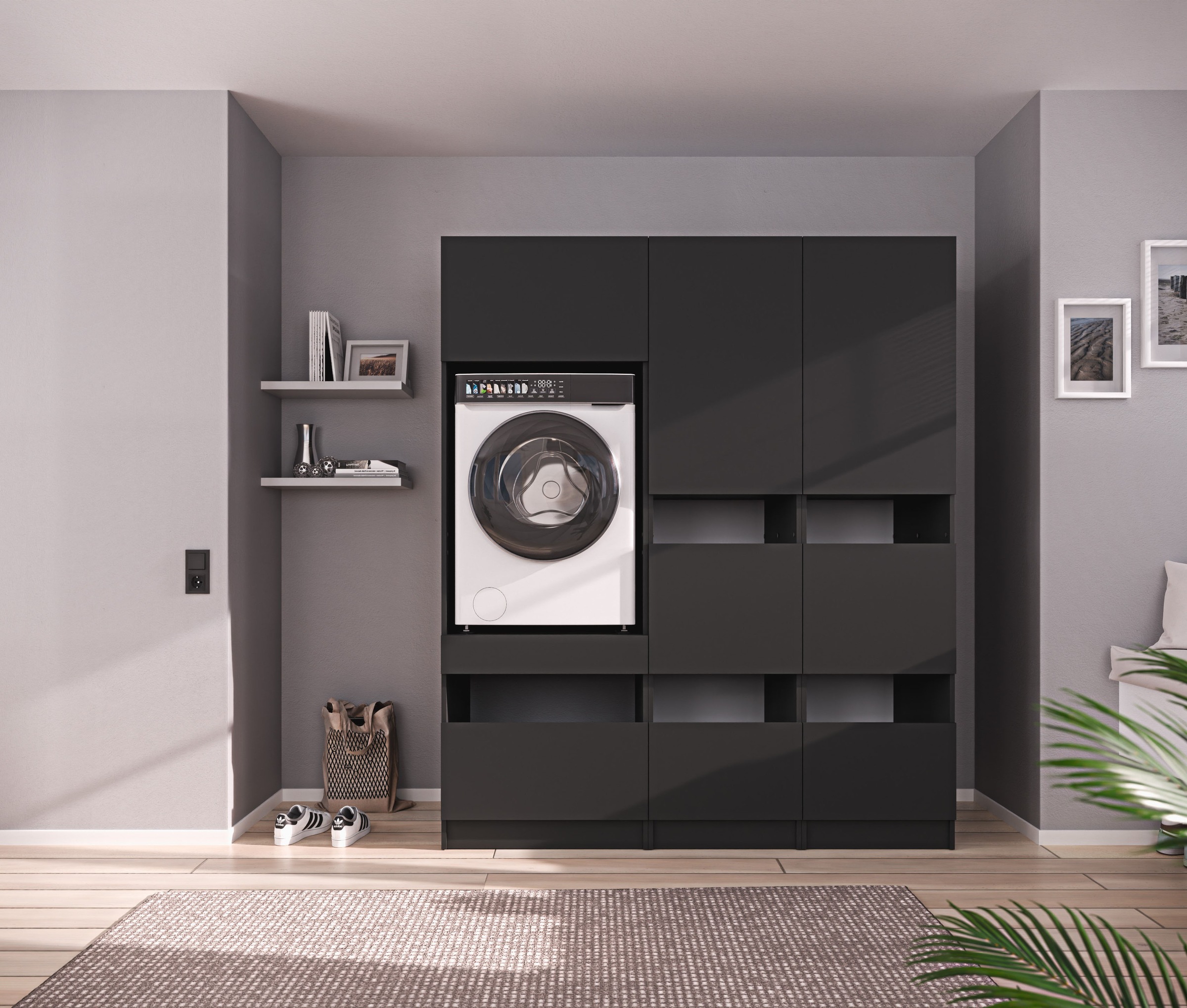 BASIC by Balculina Mehrzweckschrank-Set »Washhome B/T/H 168x68x200 cm« 3 Stk. tlg.