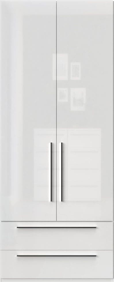 Places of Style Kleiderschrank »Piano, UV lackiert, hochglänzend in beige oder weiß, FSC-zertifiziert«, (Made in Europe), in vielen Breiten, Höhe 224cm, mit Soft-Close Funktion, 2 Schubladen