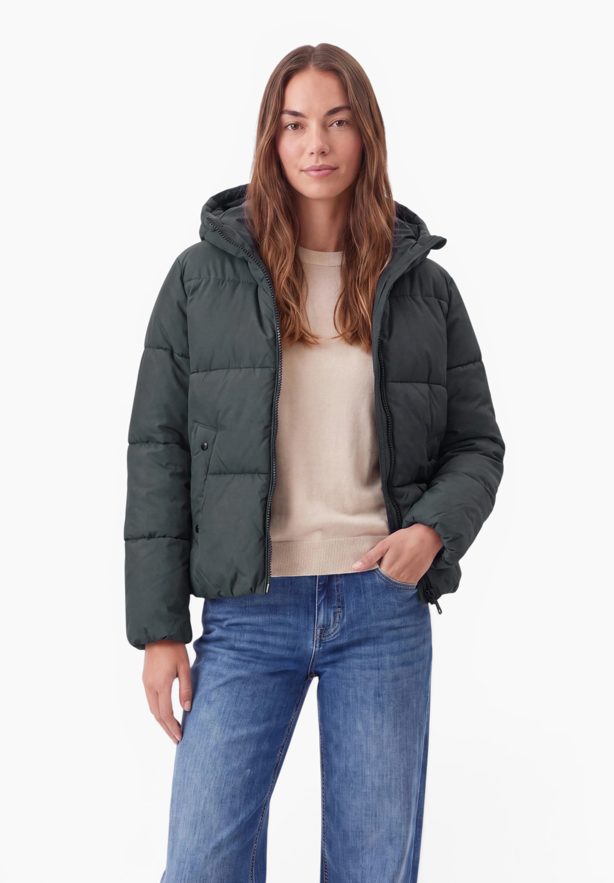 STREET ONE STUDIO Steppjacke mit Kapuze mit moderner Steppung