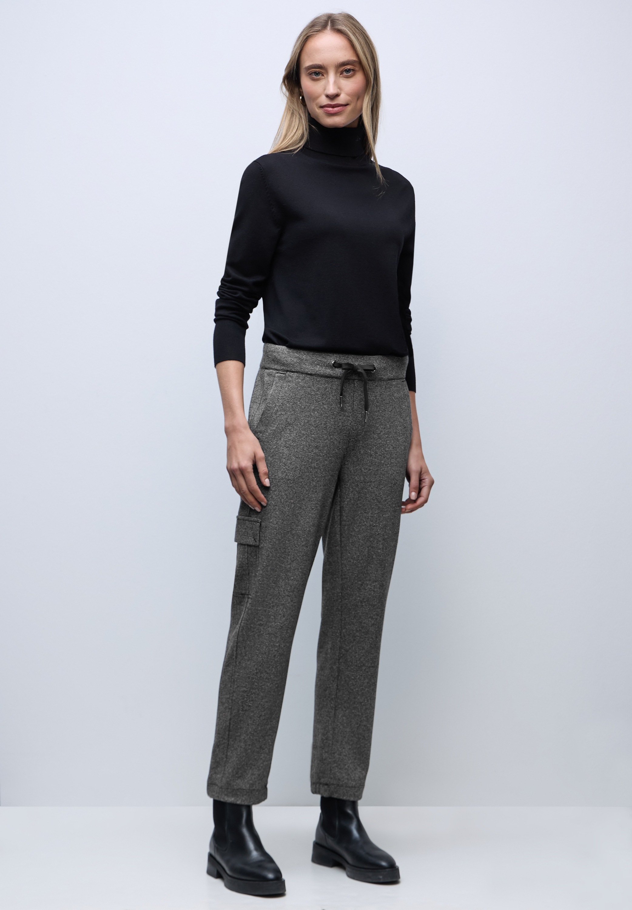 STREET ONE Cargohose  mit Elastikbund und Tunnelzugbändchen