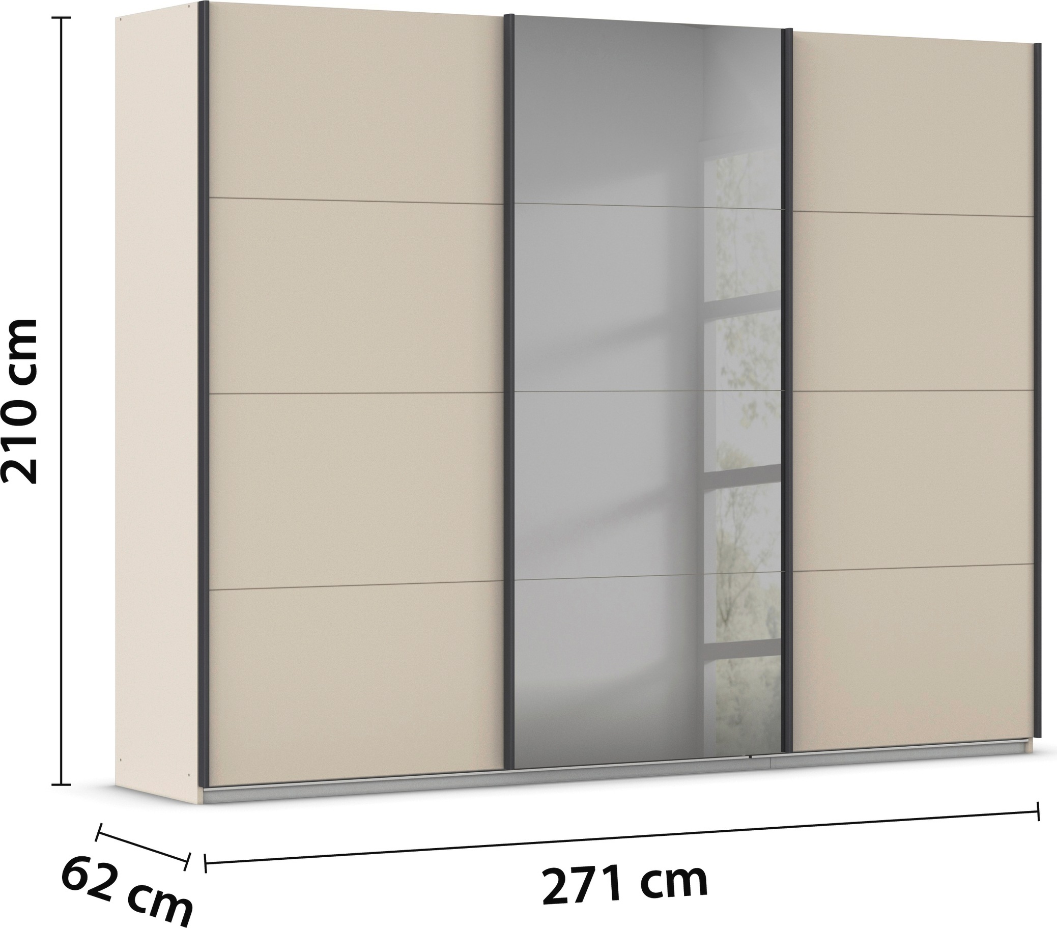 INOSIGN Schwebetürenschrank »Ferris«, BESTSELLER, Schrank Breite 2,71m, Schlafzimmerschrank in 3 Ausführungen