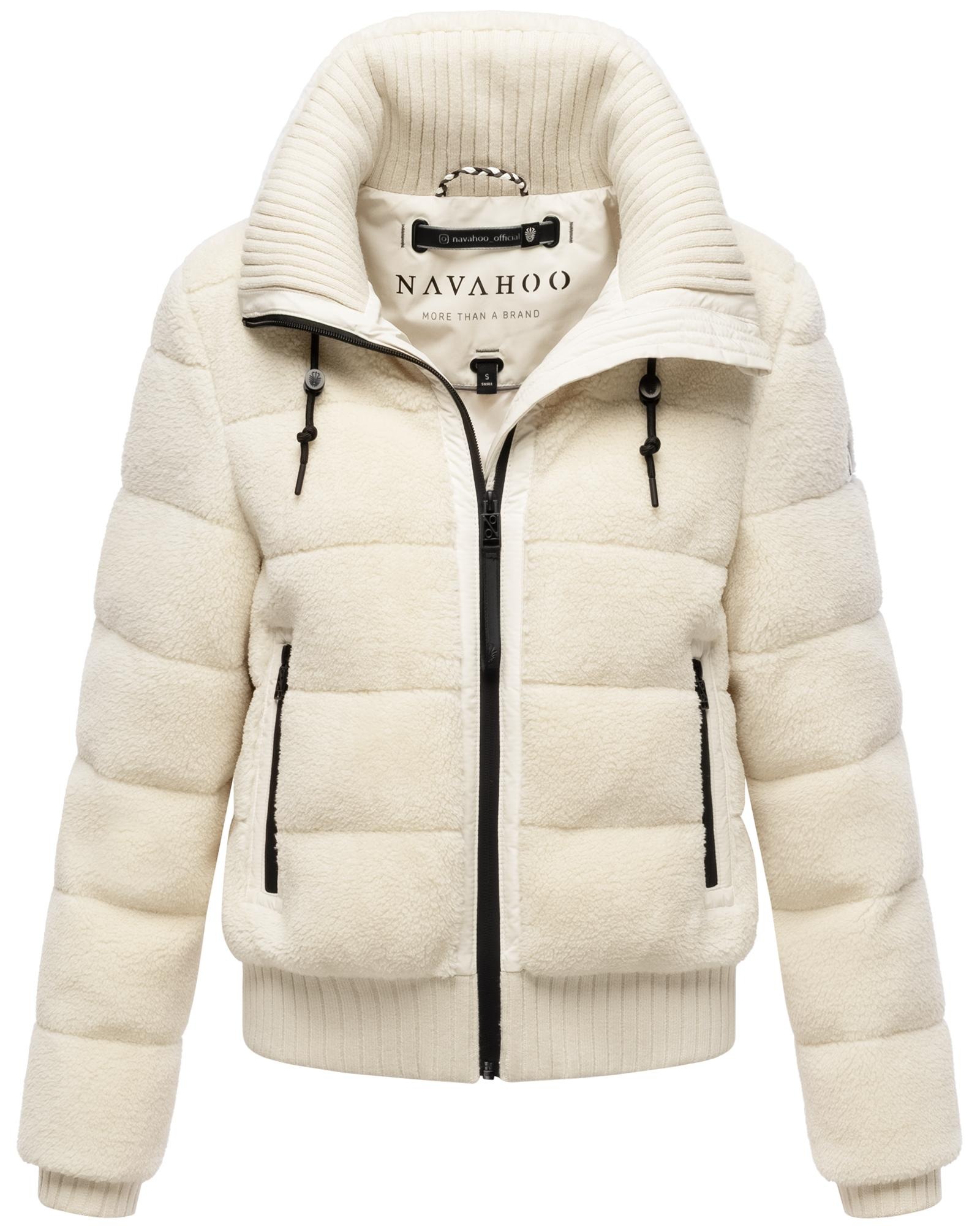Navahoo Plüschjacke »Schneepuder 14«, warme Damen Teddyjacke für den Winter