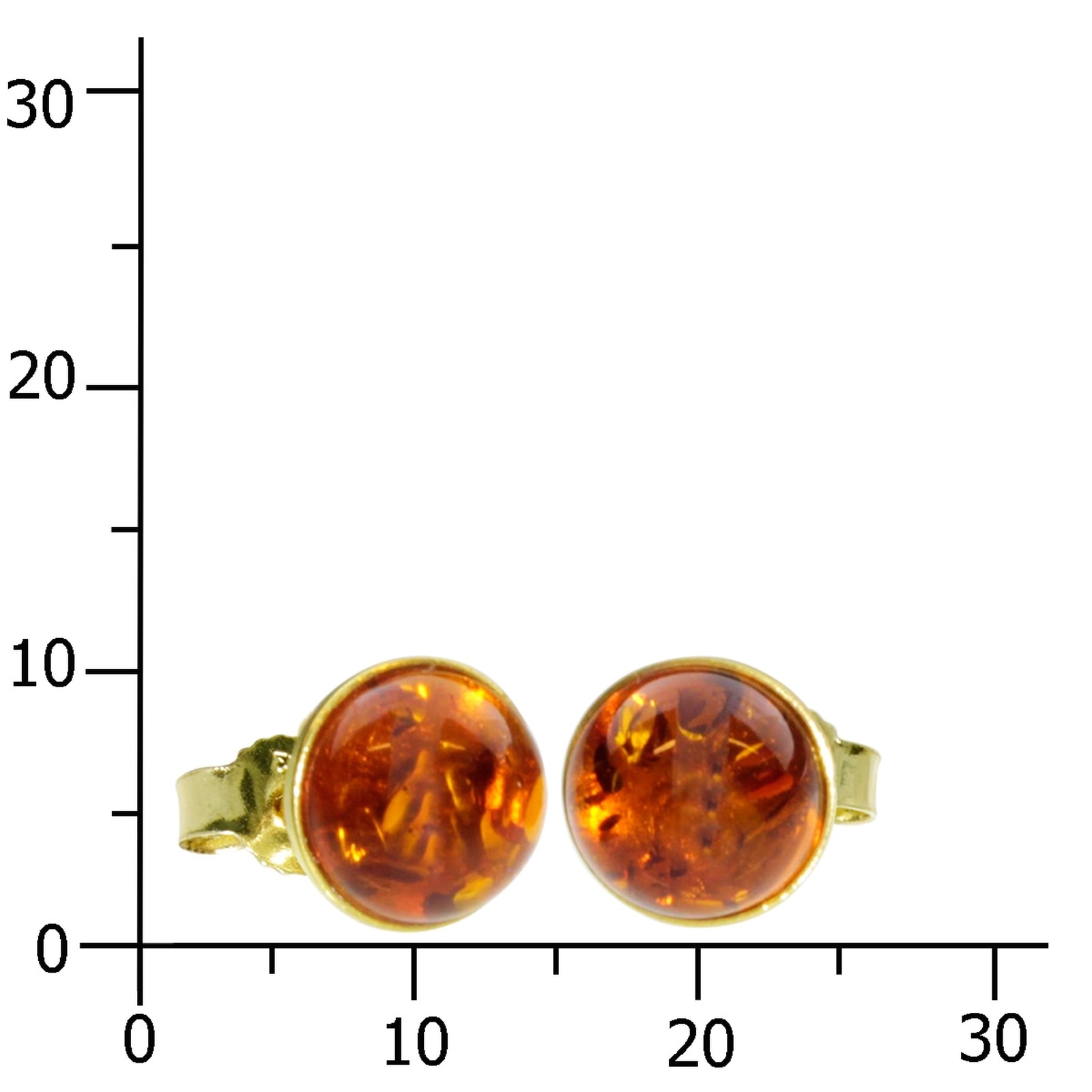 OSTSEE-SCHMUCK Paar Ohrstecker »- Classic 8 mm - Gold 333/000 - Bernstein«