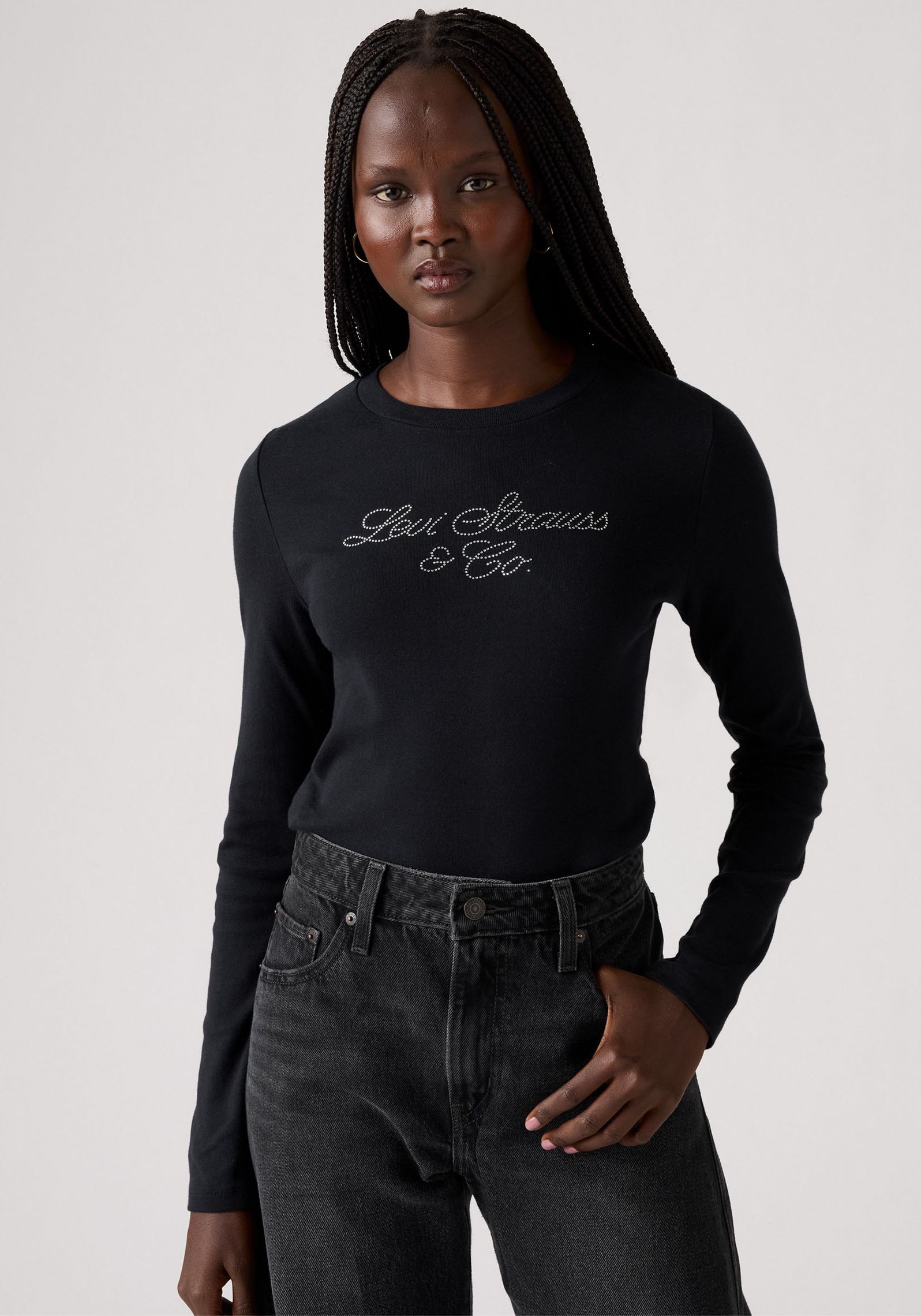 Levi's® Langarmshirt »GR ESSENTIAL LS T«, mit Glitzersteinen